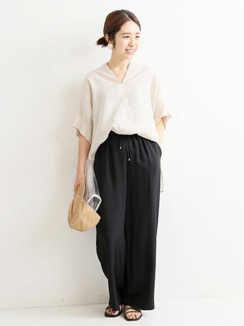 美品　イエナ別注　プラージュ ゆったり上質リネンスキッパーシャツ IENA イエナ リネンBIGスキッパーシャツ ベージュ リネン 麻 100