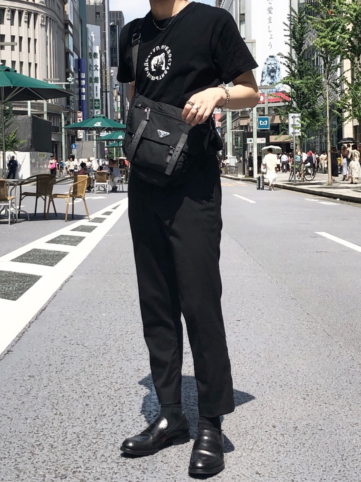 プラダ ナイロン ロゴプレート ショルダーバッグ レッド レディース ブランド PRADA（プラダ）の「Prada - ロゴプレート サッチェルバッグ