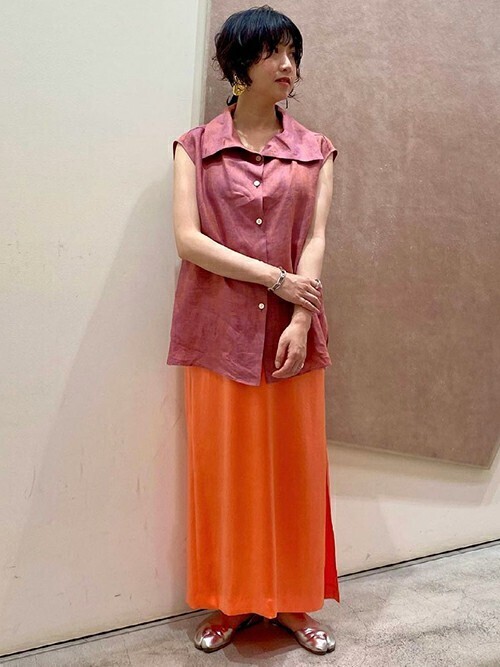 【新品】 CABaN キャバン♡リネン ハイカラーフレンチスリーブシャツ caban（キャバン）の「CABaN リネン ハイカラーフレンチスリーブ