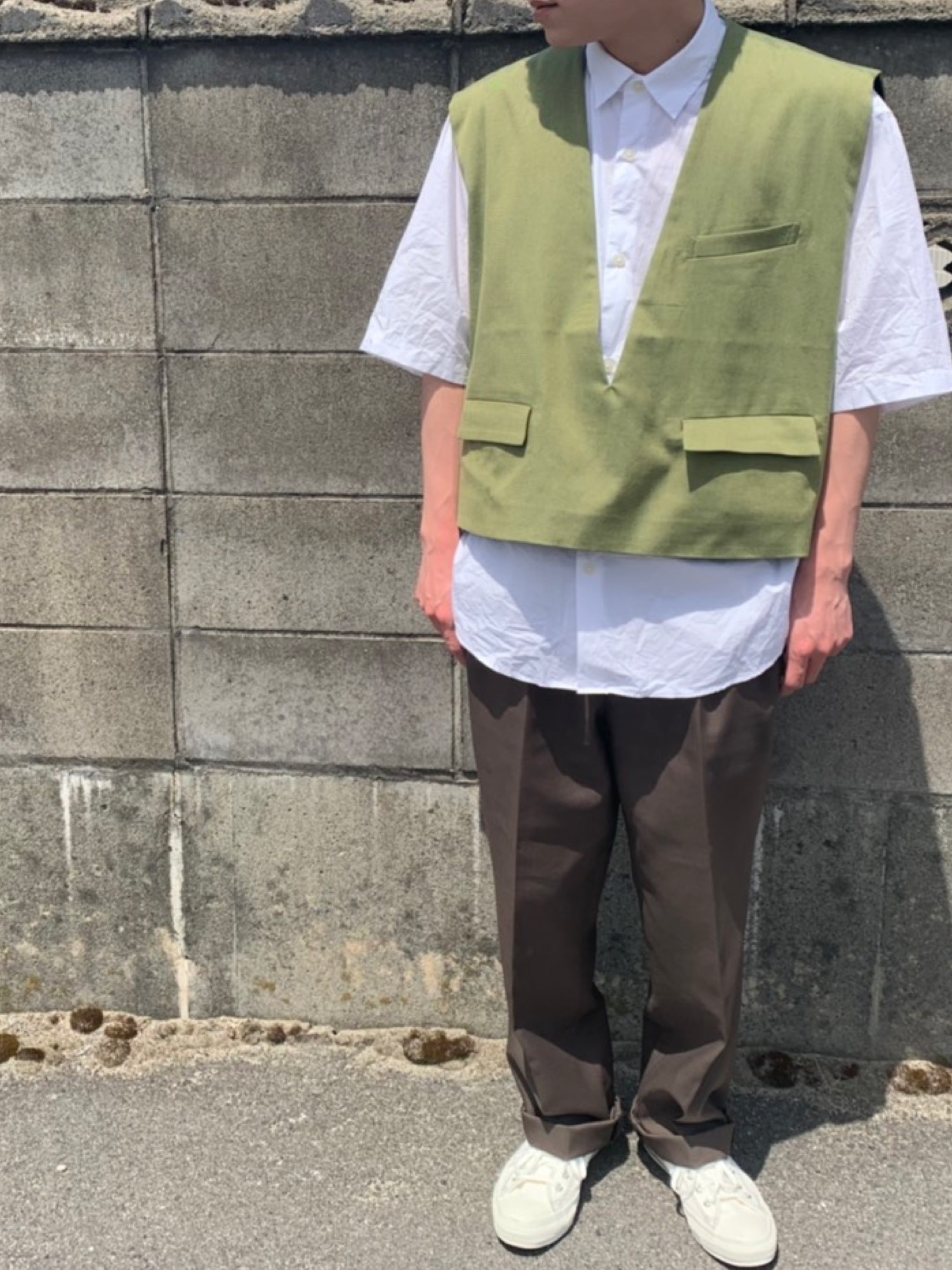 jieda 20ss OPEN NECK SHORT VEST ベスト Jieda（ジエダ）の「2020春夏 OPEN NECK SHORT VEST（ベスト）」 - WEAR