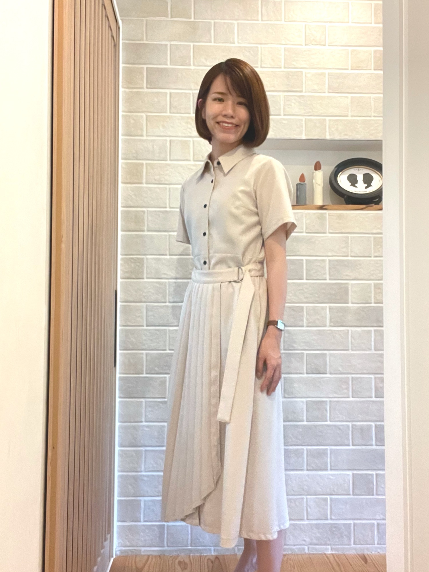 ラッププリーツ 半袖 ロング シャツワンピース UNITED TOKYO（ユナイテッドトウキョウ）の「ラッププリーツ