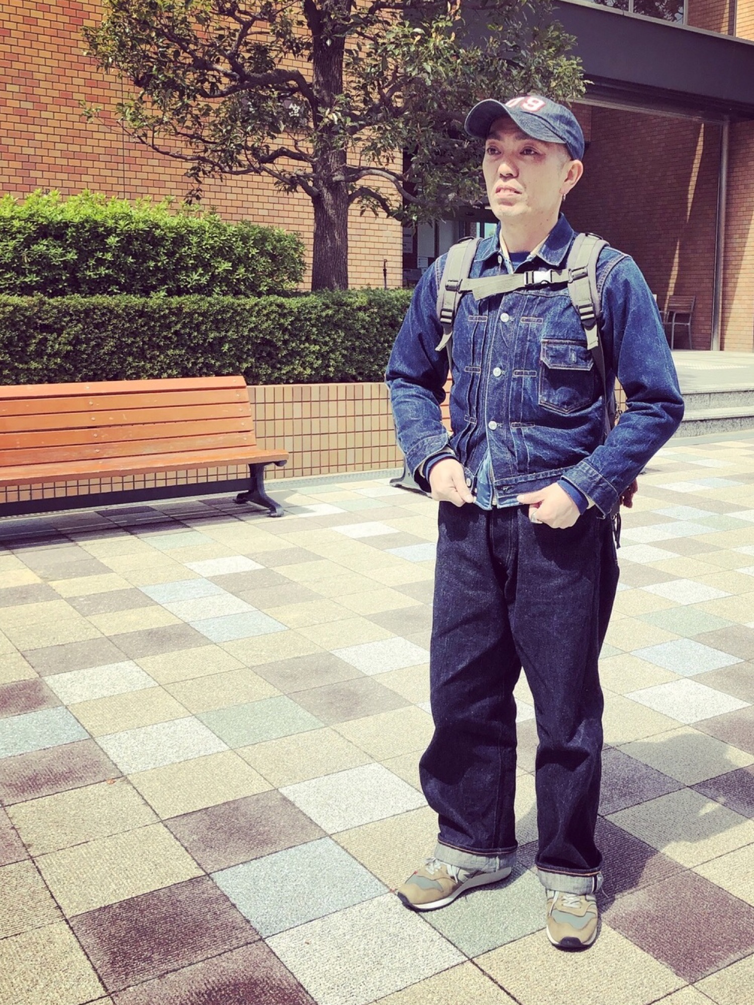 Championのスウェットを使った「ジージャン」の人気ファッション 