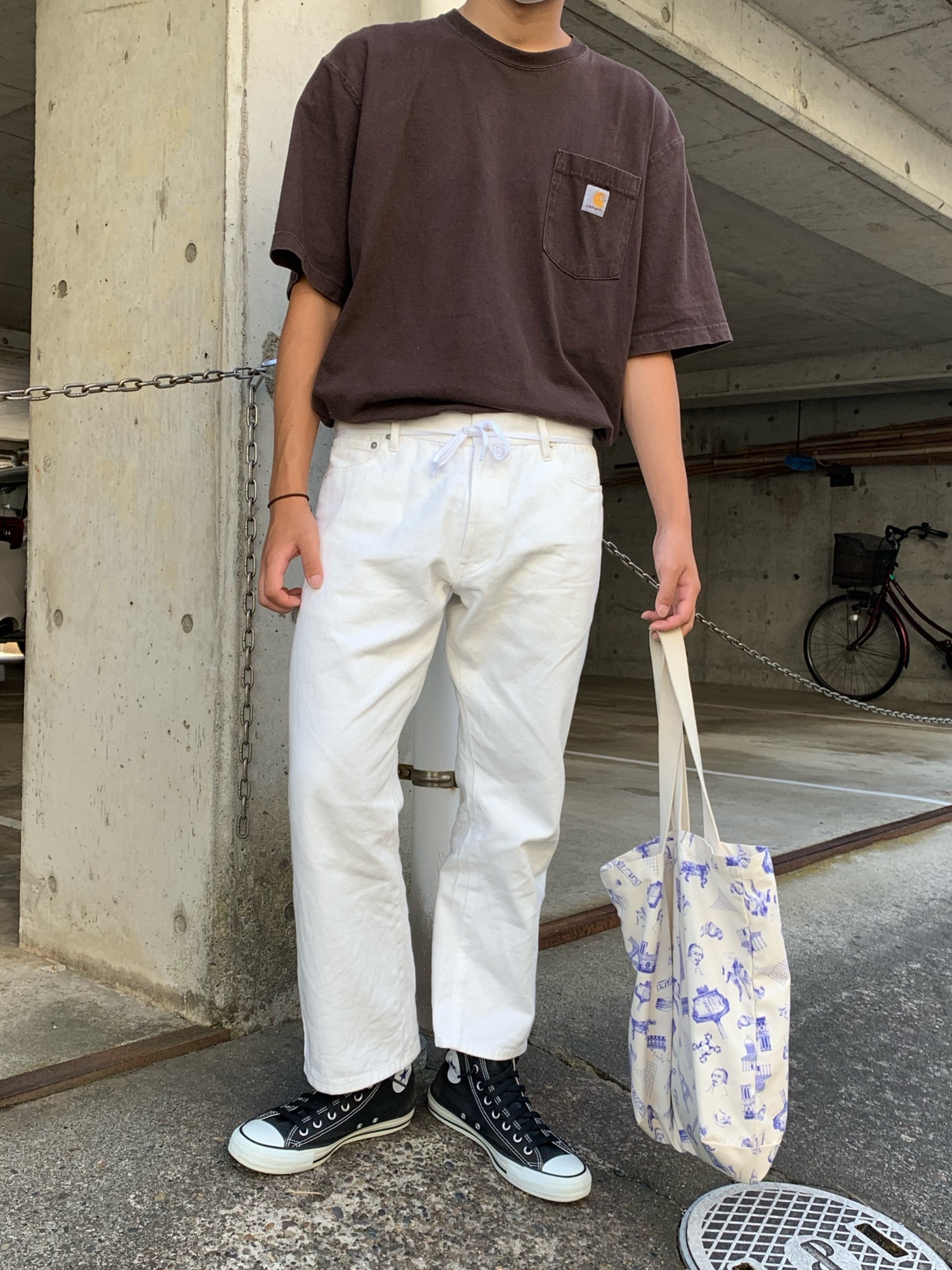 stussy ダブルニーデニムパンツ　ホワイト STUSSY ステューシー パンツ メンズ Denim Work ( stussy pant