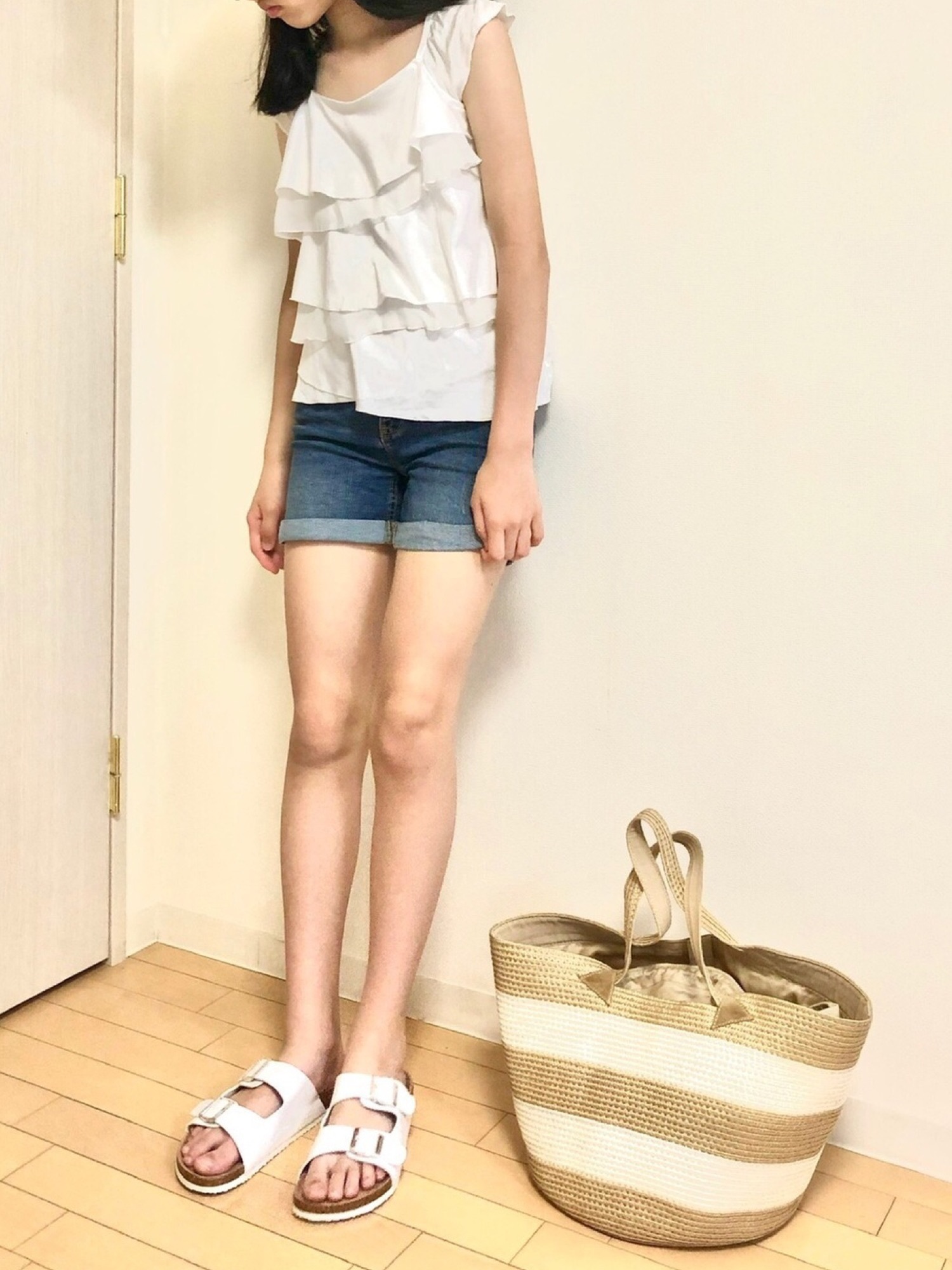 GAP（ギャップ）の「デニムミディショートパンツ (キッズ