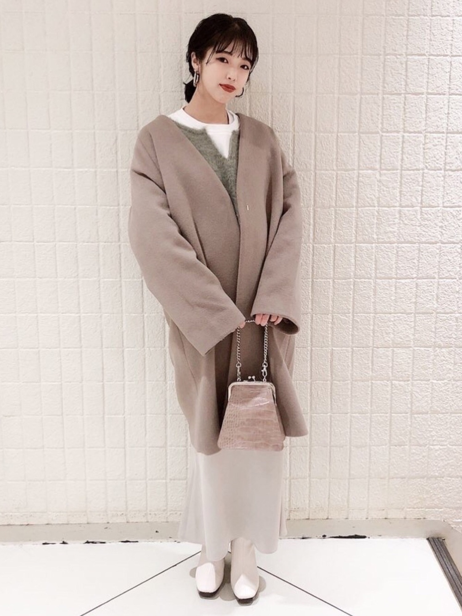 JEANASIS - JEANASISショートビーバーハーフノーカラーコート【美品】 20200101092134421.jpg