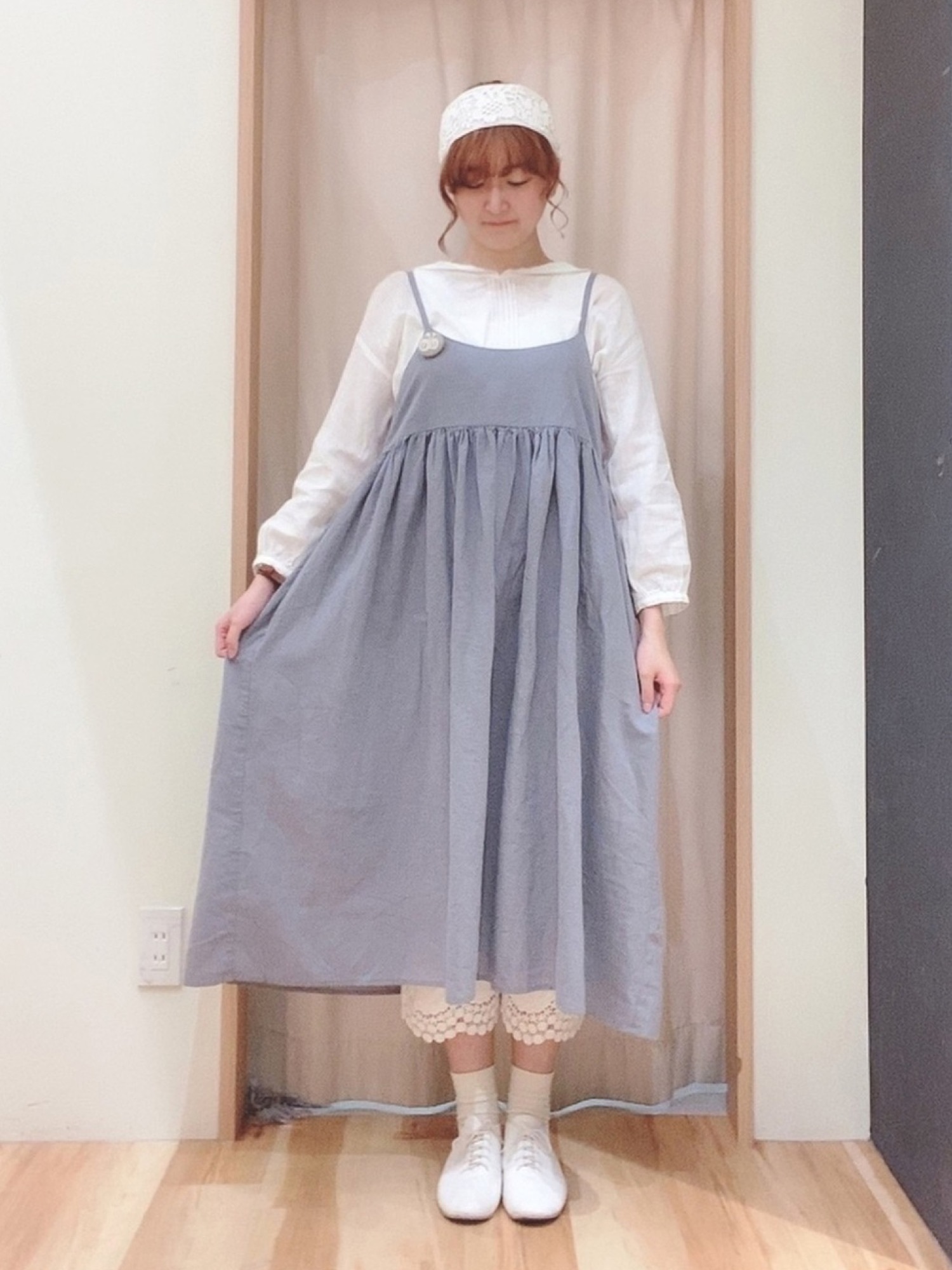 Samansa Mos2（サマンサ モスモス）の「刺繍レースセーラー衿ブラウス
