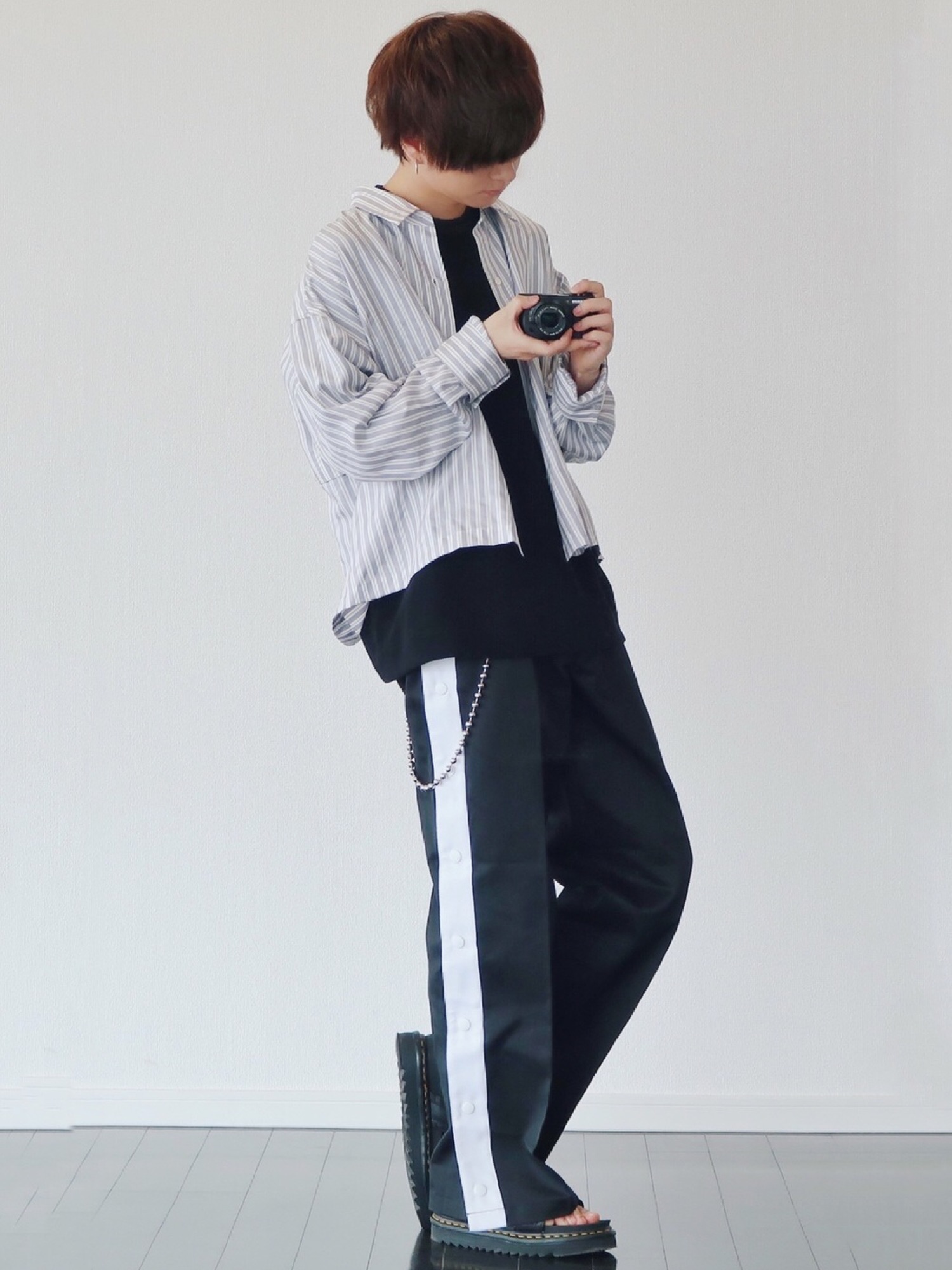 MYne】ディッキーズサイドラインスナップワイドパンツ/Dickies side 