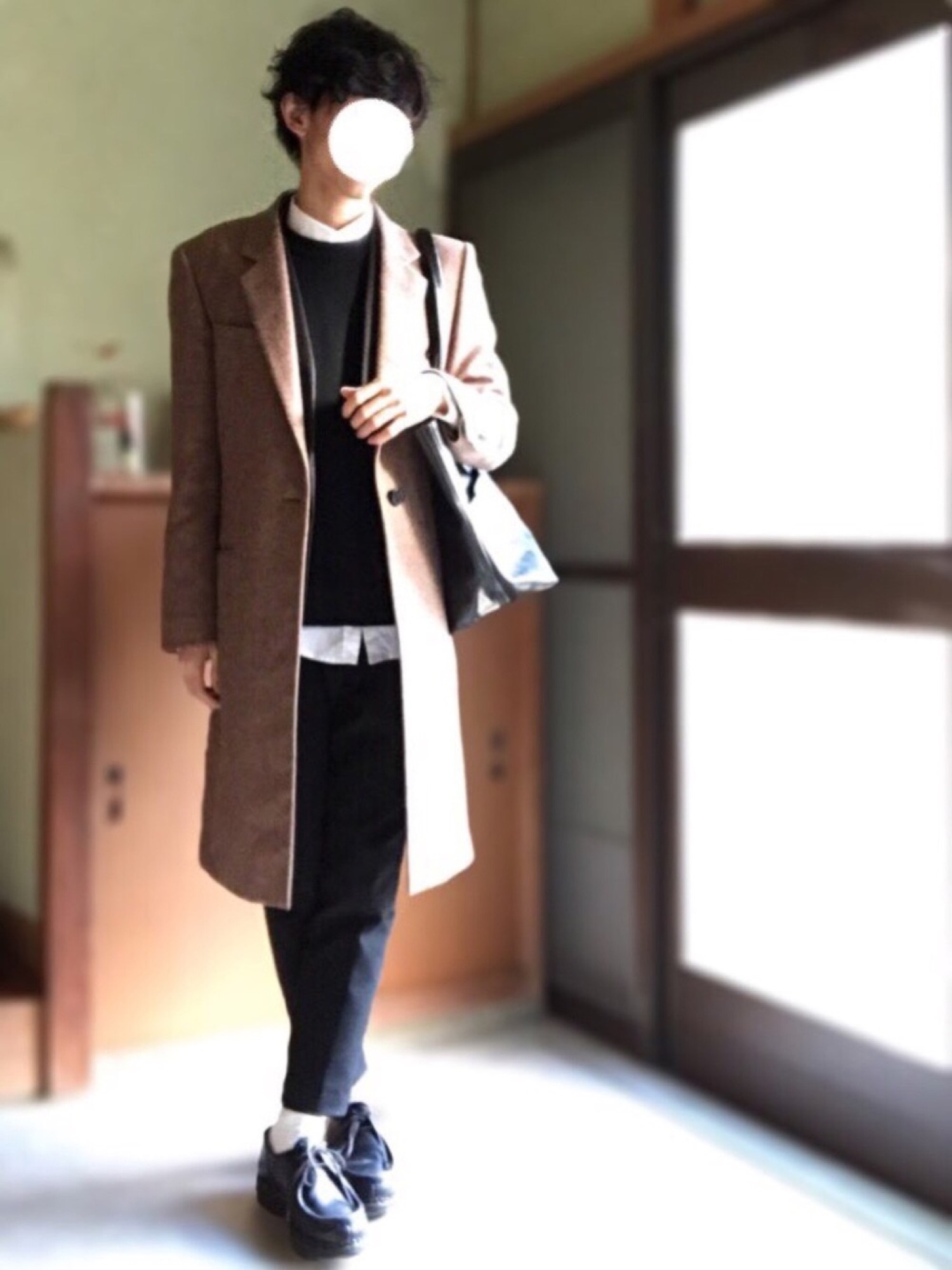 美品✨️ジョンローレンスサリバン × ジョンストンズ チェスターコート 日本製 MELANGE MELTON DOUBLE BREASTED COAT（チェスターコート