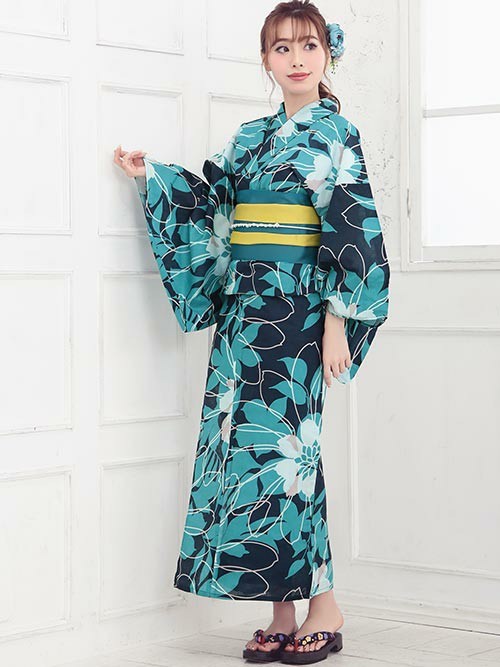超美品　現代　浴衣　着物　夏物　155 コーマ　エメラルドグリーン　虹色　個性的 超美品 現代 浴衣 着物 夏物 155 コーマ エメラルドグリーン 虹