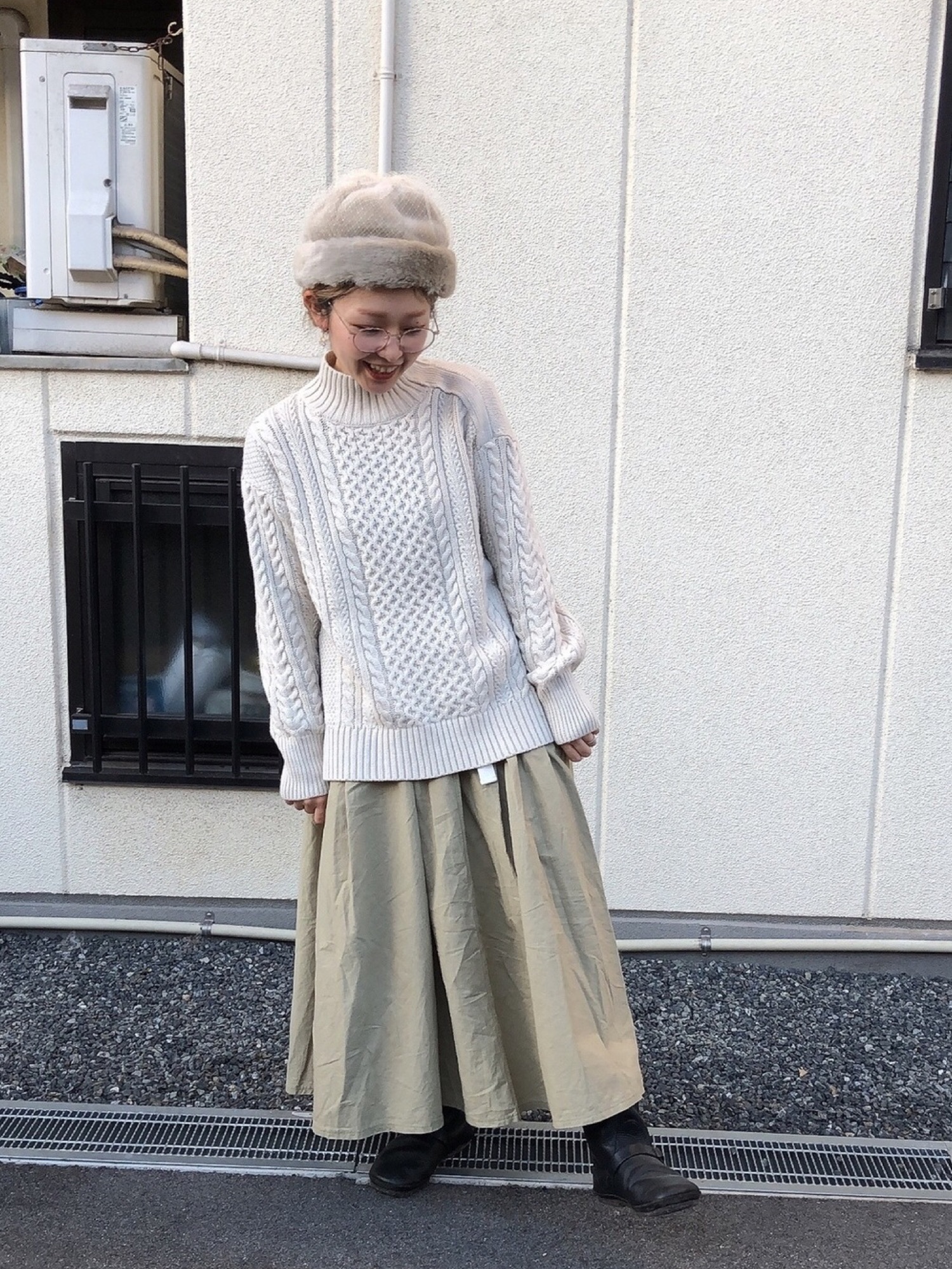 KOOS コース　ブラウン レザー ロングブーツ KOOS コース ロングブーツ ブラウン シボレザー ベルト付き