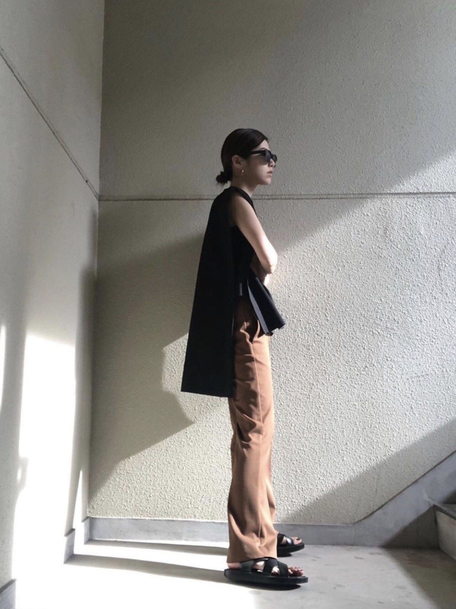 RIM.ARK（リムアーク）の「Back long square knit tops（タンク