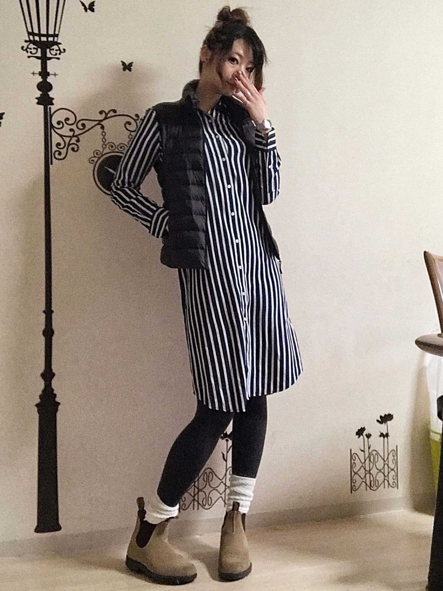 ポロラルフローレン　姉妹コーデ　シャツワンピース　ストライプ ストライプド コットン シャツドレス （ロング・マキシ丈