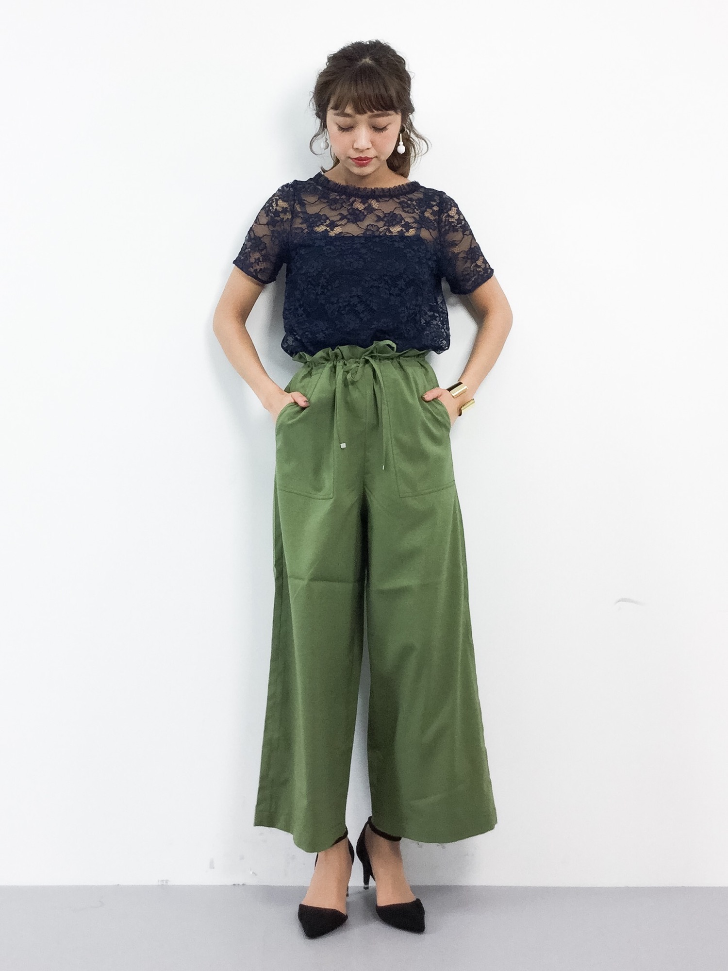 ピンク✨定価１.６万❤️　IENA×Naoko Tsuji レース Tブラウス◆ ピンク✨定価1.6万❤️ IENA×Naoko Tsuji レース Tブラウス◇
