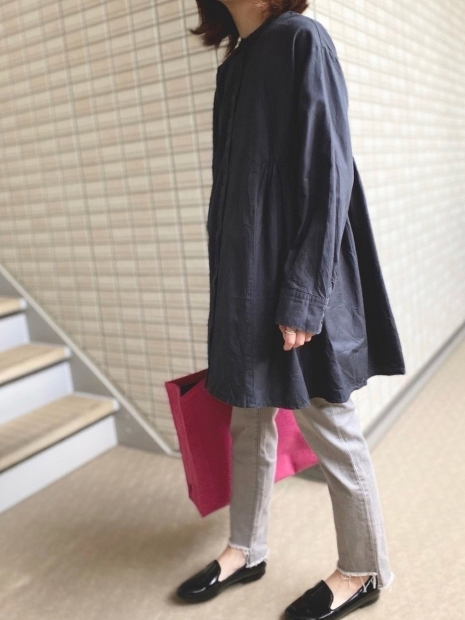 新品 アーバンリサーチ ドアーズ サイドギャザー チュニック シャツ URBAN RESEARCH DOORS - ⭐︎ ドアーズ サイドギャザーチュニック