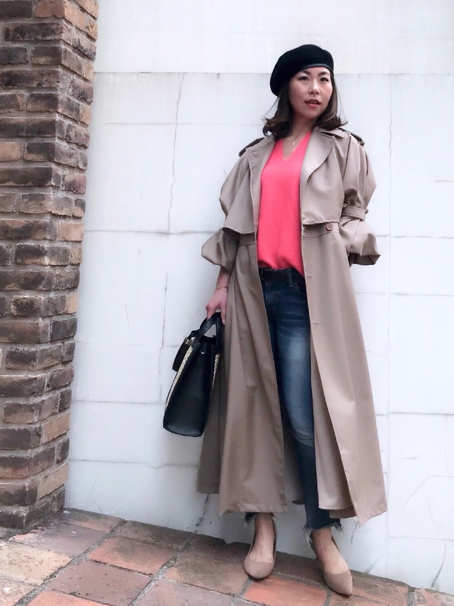 ZARAのアイテムを使った「マキシ丈コート」の人気ファッション