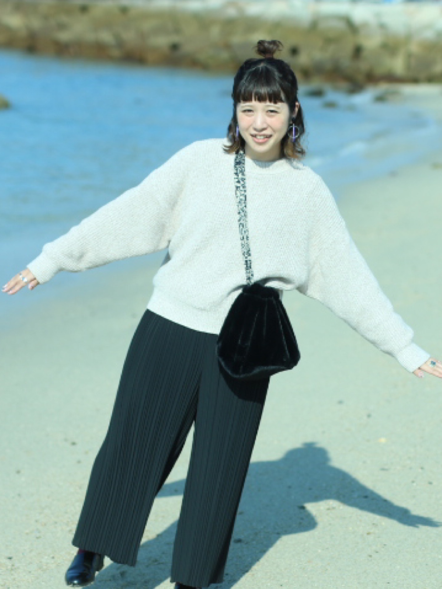 プリーツパンツ　即完 楽天市場】プリーツパンツ セルフカット カットオフプリーツワイド