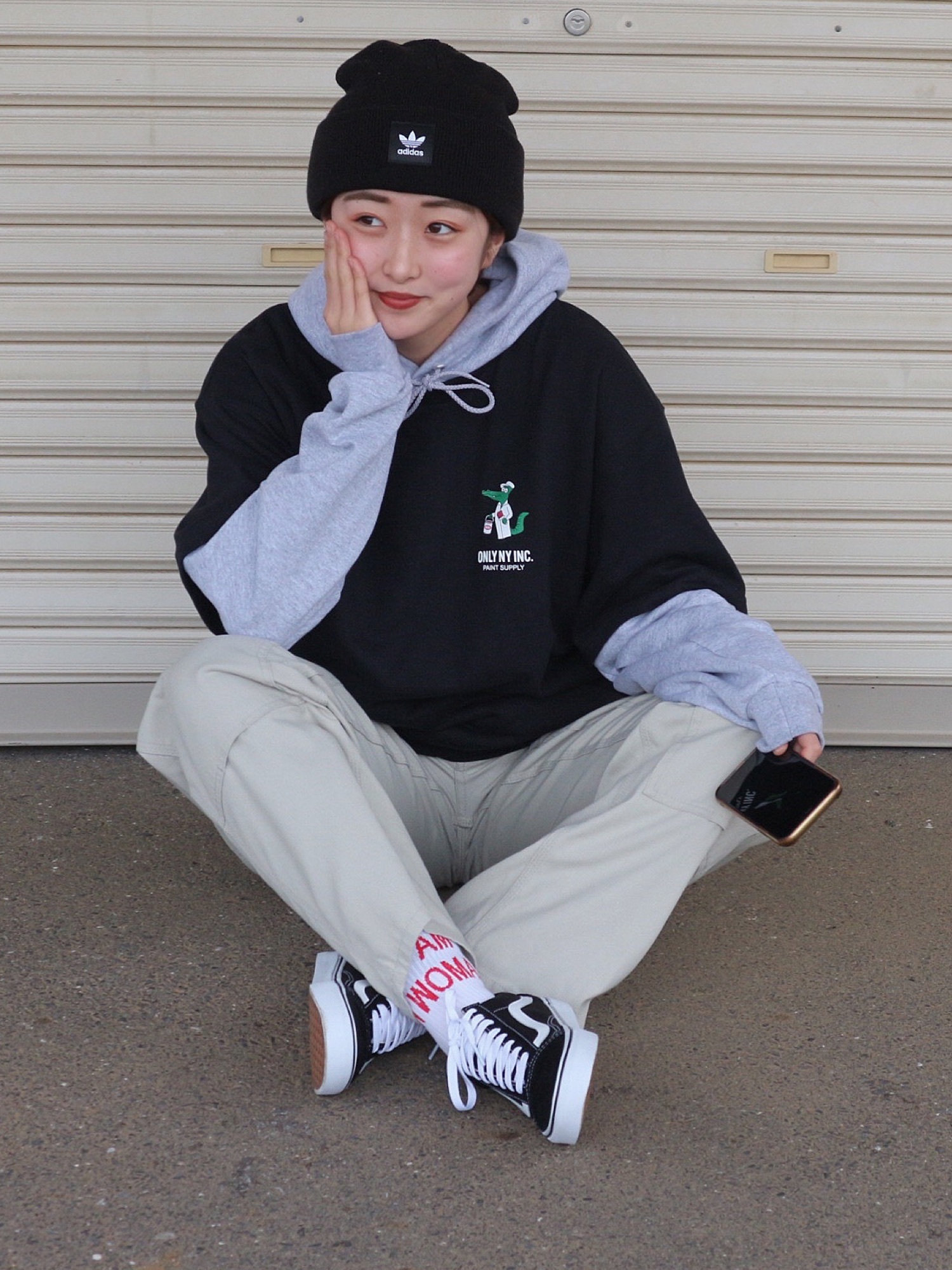 aki｜adidasのニットキャップ/ビーニーを使ったコーディネート - WEAR