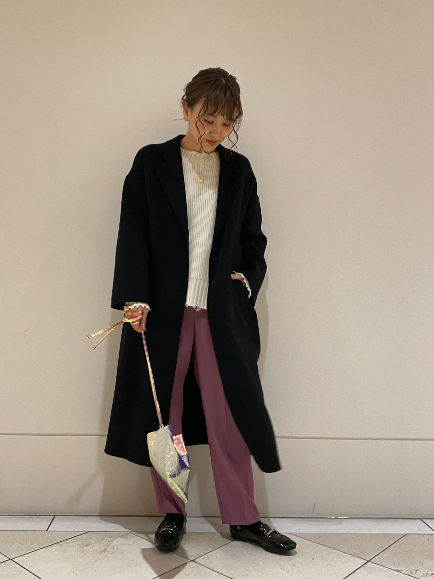 新品未使用タグ付きジローラムリバーチェスターコートブラック38 ゆったりベルト 新品未使用タグ付きジローラムリバーチェスターコートブラック38