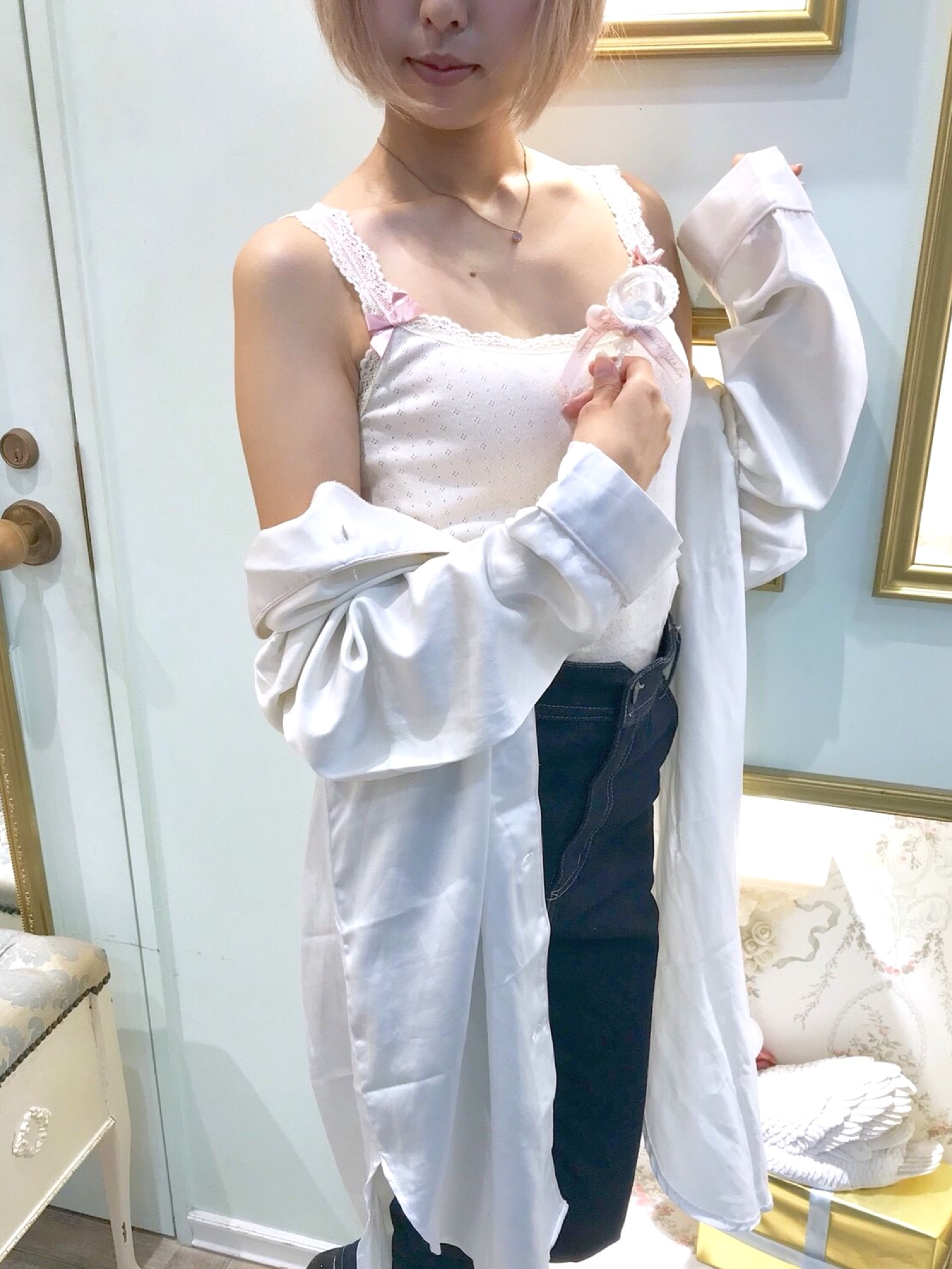 ローズマリーソワール キャミソールとショーツ rose marie soeir ネコバレエ柄にチェリーホイップ柄も♡ RoseMarie seoir(ローズマリー
