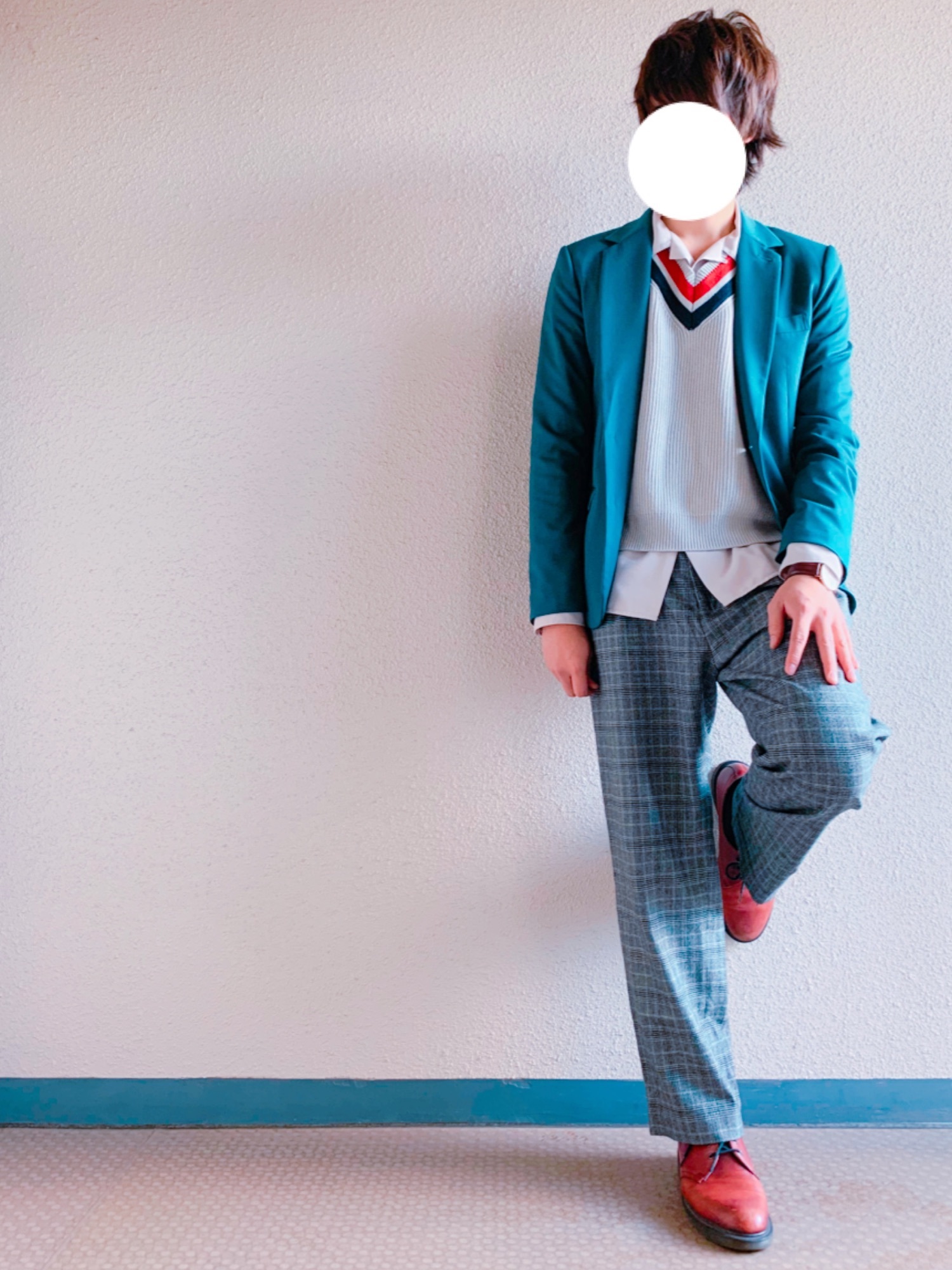 LIDNM（リドム）の「ウールチェックワイドスラックス（スラックス
