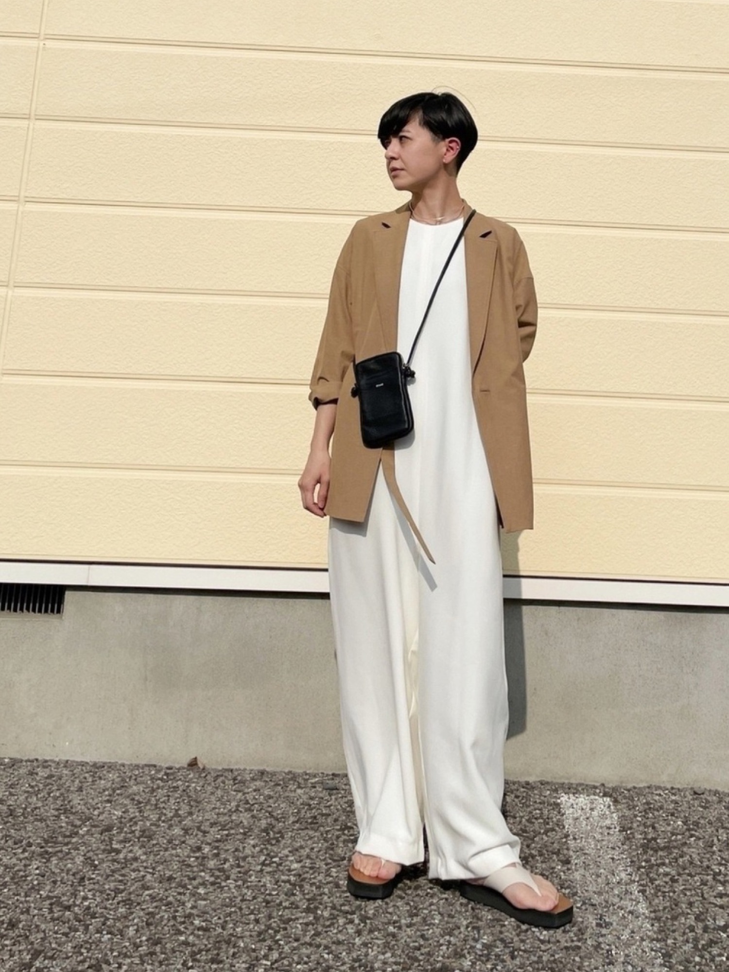 Whim Gazette（ウィムガゼット）の「二重織ノースリーブジャンプスーツ