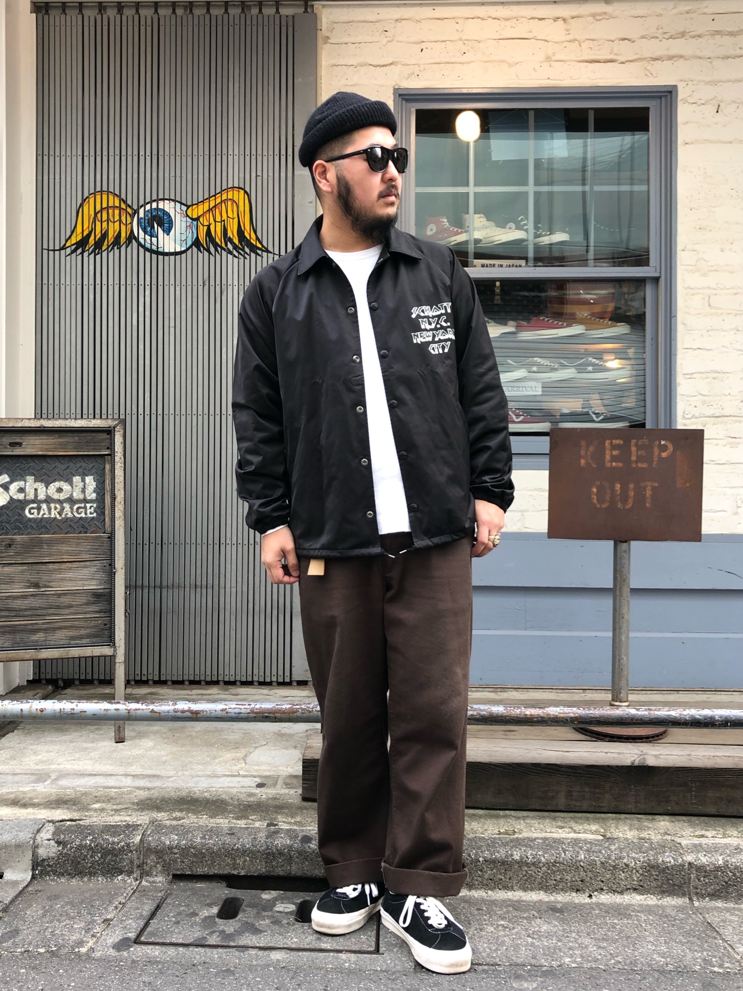 Schott　コーチジャケット　グレー　L　イーグル Schott コーチジャケット グレー L イーグル ジャケット・アウター