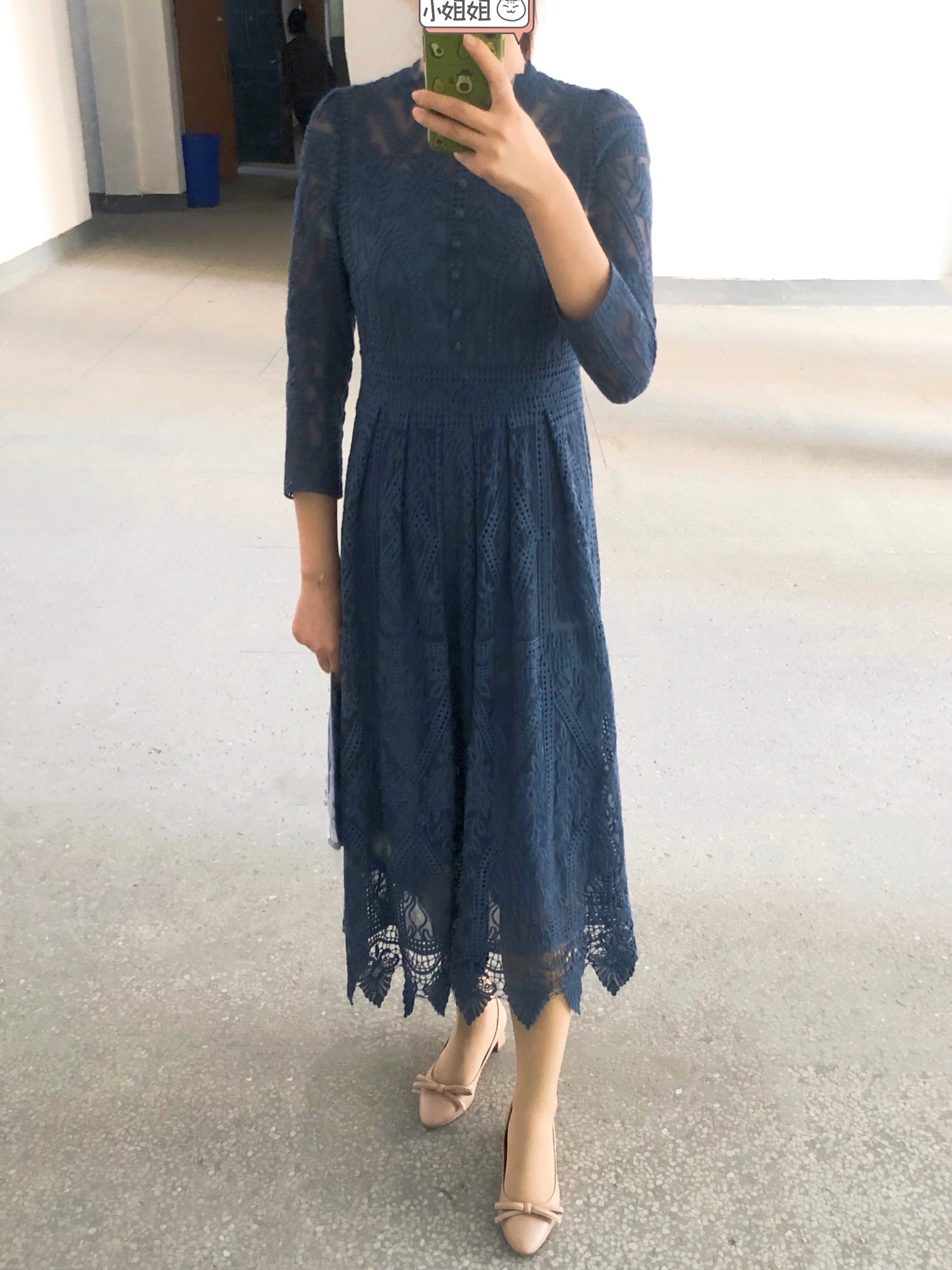 ジルスチュアート プルネラ刺しゅうワンピース 刺繍 ブルー レース