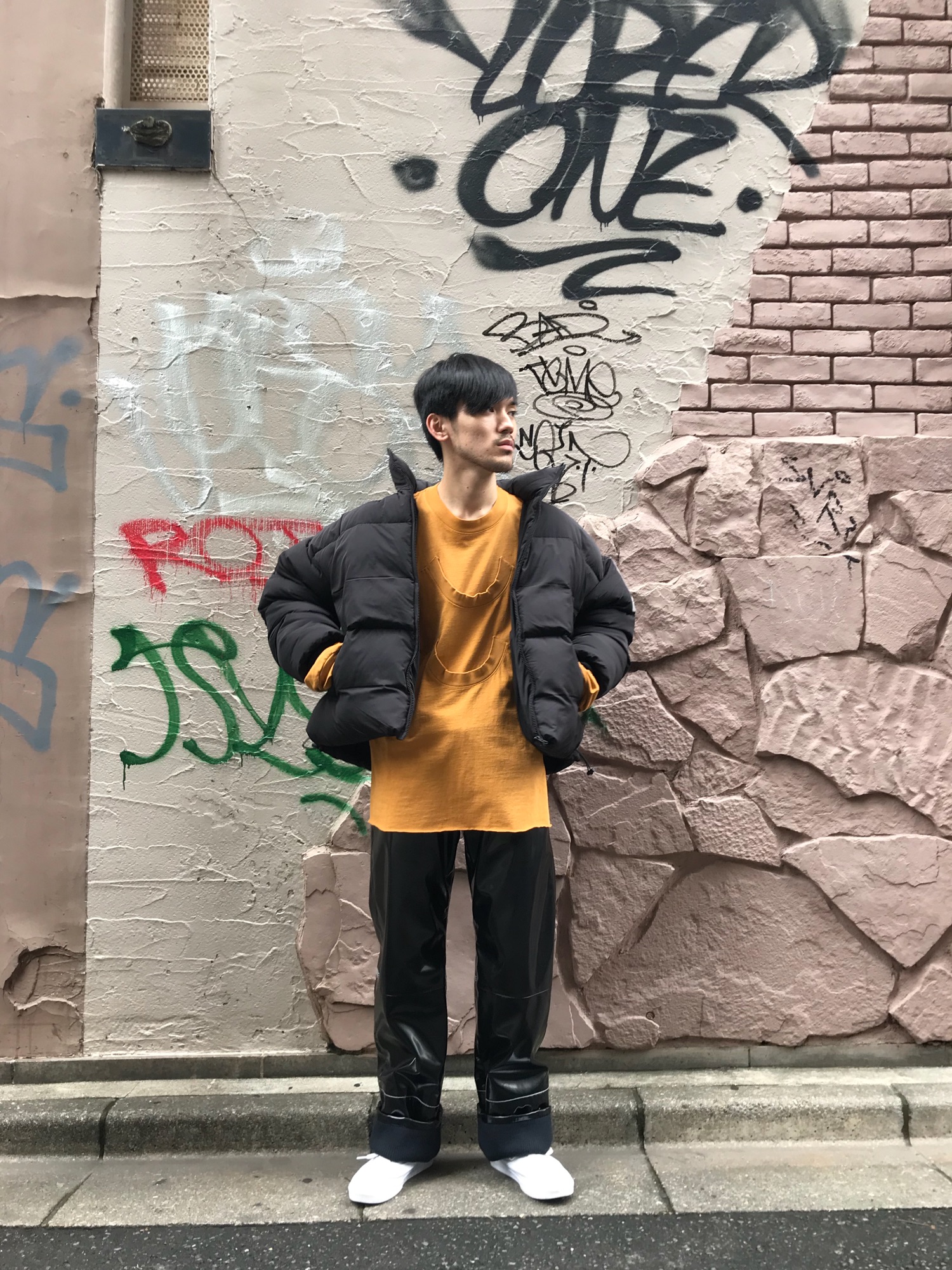 DROLE DE MONSIEUR コラボパデッドダウンジャケットネイビー DROLE DE MONSIEUR コラボパデッドダウンジャケットネイビー