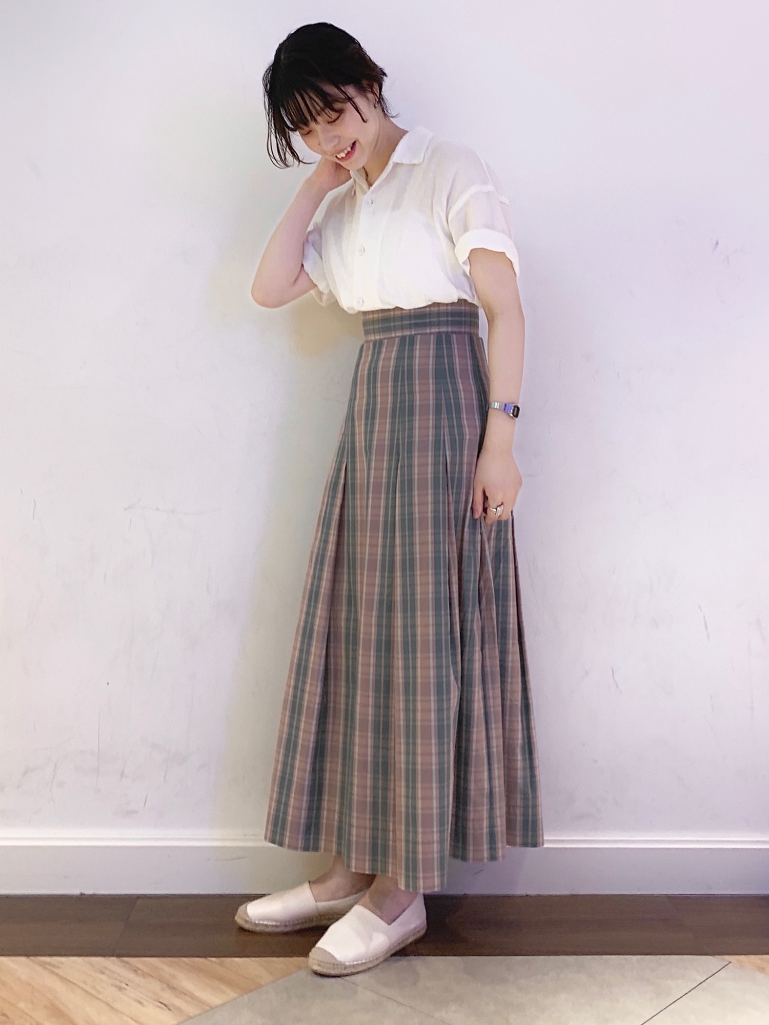 Scye（サイ）の「【Scye】〈別注〉 マキシチェックスカート WOMEN
