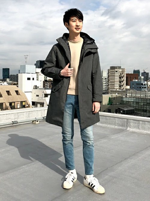 美品】ナノユニバース ロング モッズコート 3WAY ブラック Lサイズ