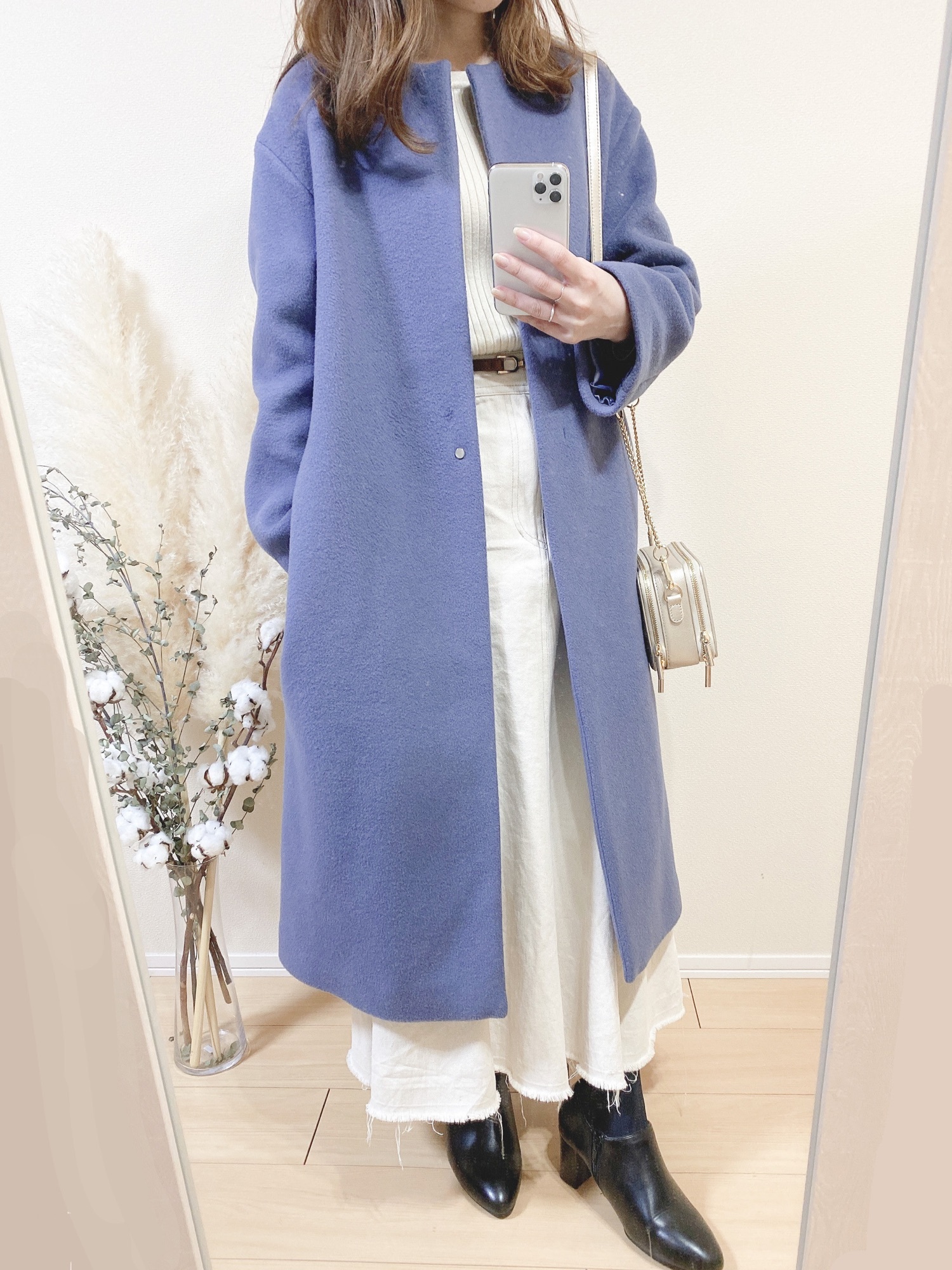 【美品】BEAUTY&YOUTH ビーバーノーカラーロングコート BEAUTY&YOUTH UNITED ARROWS(ビューティーアンドユース