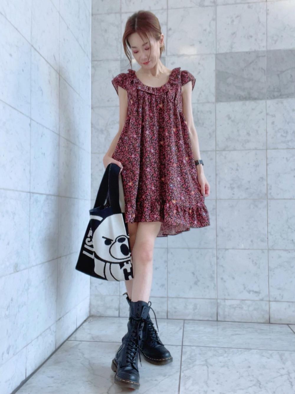 HYSTERIC GLAMOUR フリルブラウス　チュニック　ワンピース HYSTERIC GLAMOUR（ヒステリックグラマー）の「FLOWER BEAR柄