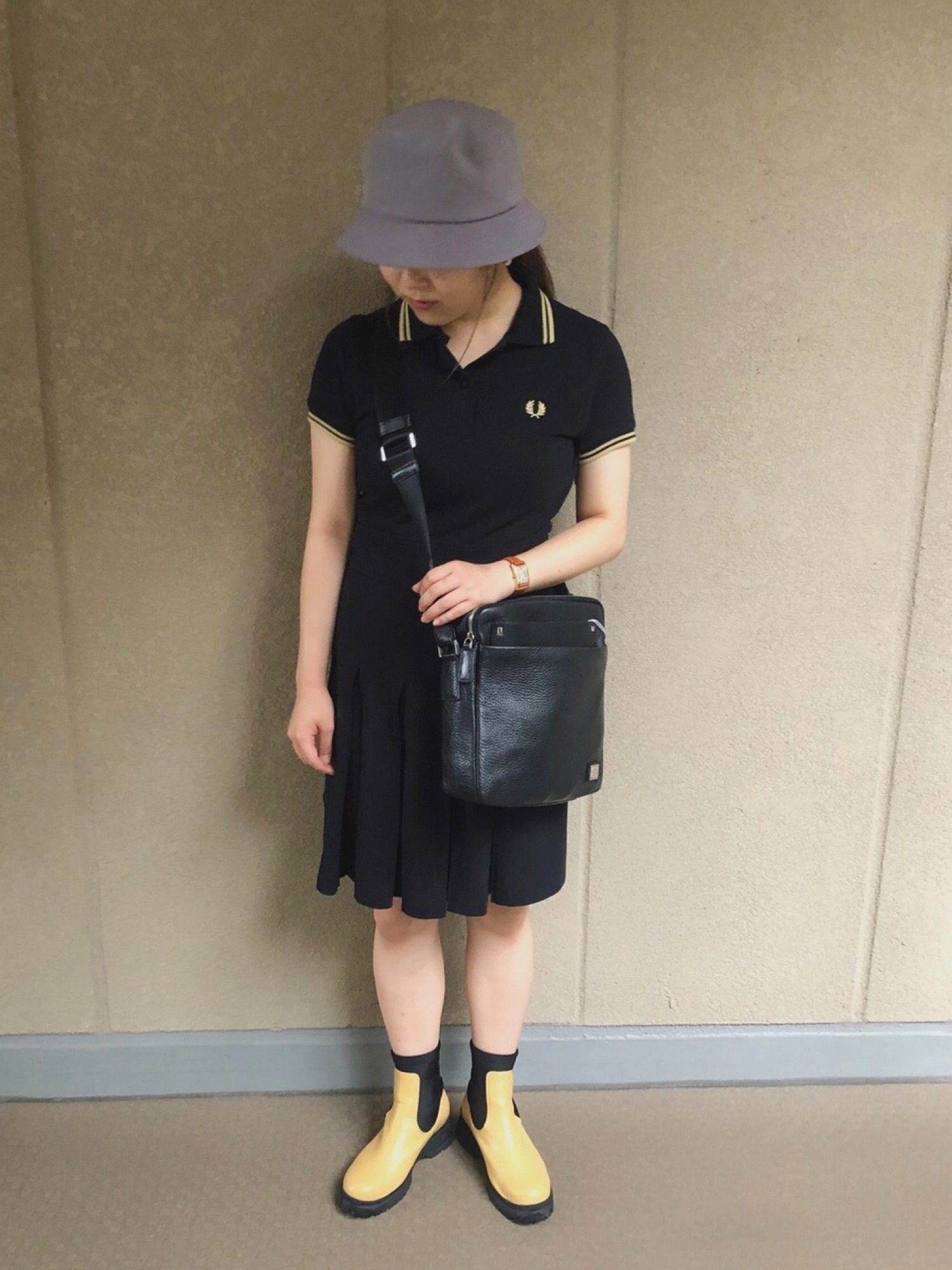 【新品】フレッドペリー　ワンピース　ネイビー FRED PERRY ワンピース 「別注」FRED / TIPPED PIQUE DRESS