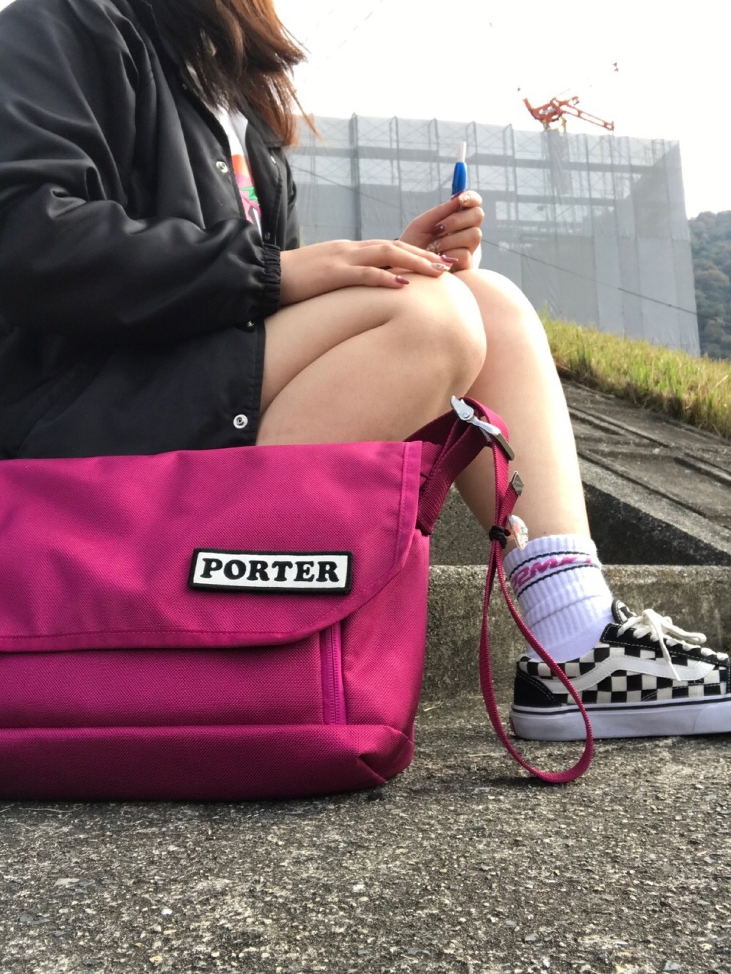エックスガール★コーチジャケット ピンク★ X-girl（エックスガール）の「LOGO COACH JACKET（ナイロンジャケット
