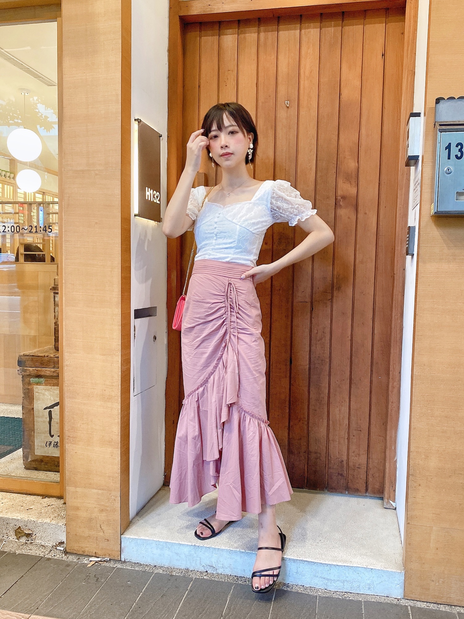 【snidel】極美品 コットンシフォンティアードスカート ピンク 00 SNIDEL (セール50%OFF) snidel / スナイデル コットンシフォン