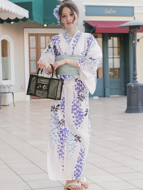 お*ぐ様 浴衣3点セット(浴衣.帯.草履)❁︎ボヌールセゾン SOUBIEN 浴衣セット 3点セット（浴衣/帯/下駄） ボヌールセゾン