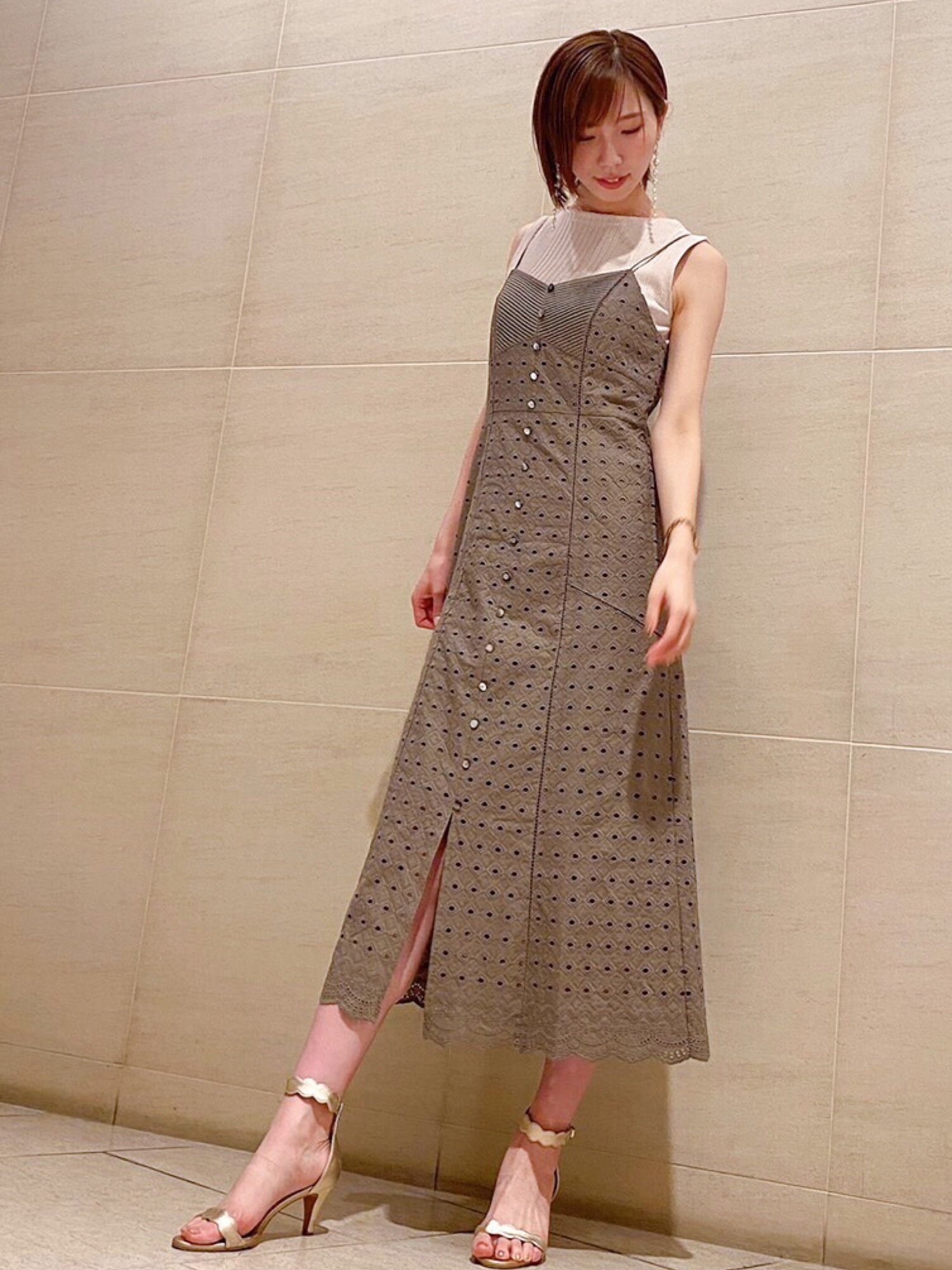 美品 JILLSTUART ジュディエンブロイダリー キャミソールワンピース JILL STUART（ジルスチュアート）の「◇ジュディエンブロイ