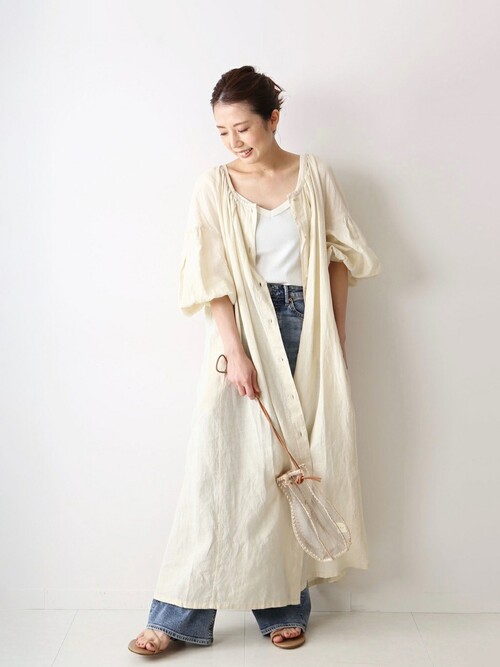 plage（プラージュ）の「Linen ボリュームスリーブワンピース