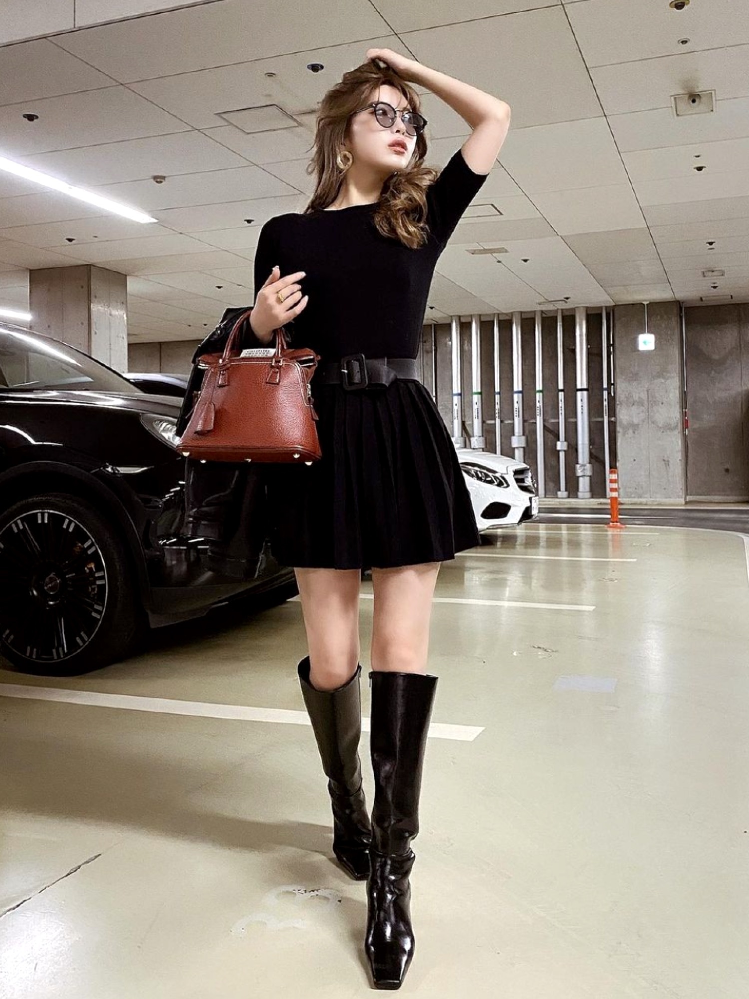 Darich（ダーリッチ）の「シルエットプリーツニットワンピース