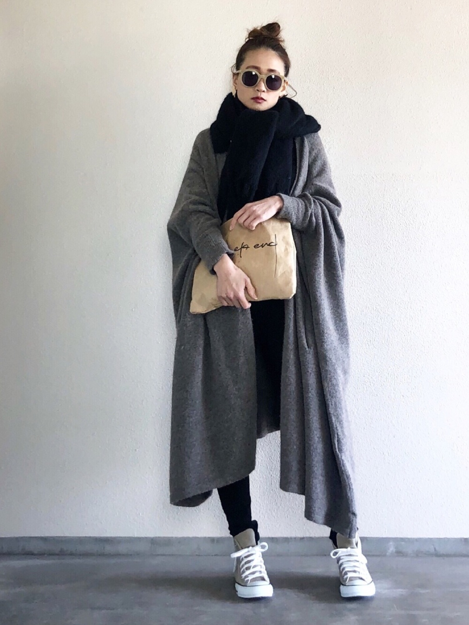 美品✨RIM.ARK リムアーク ワイドボリュームカーディガン ブラウン RIM