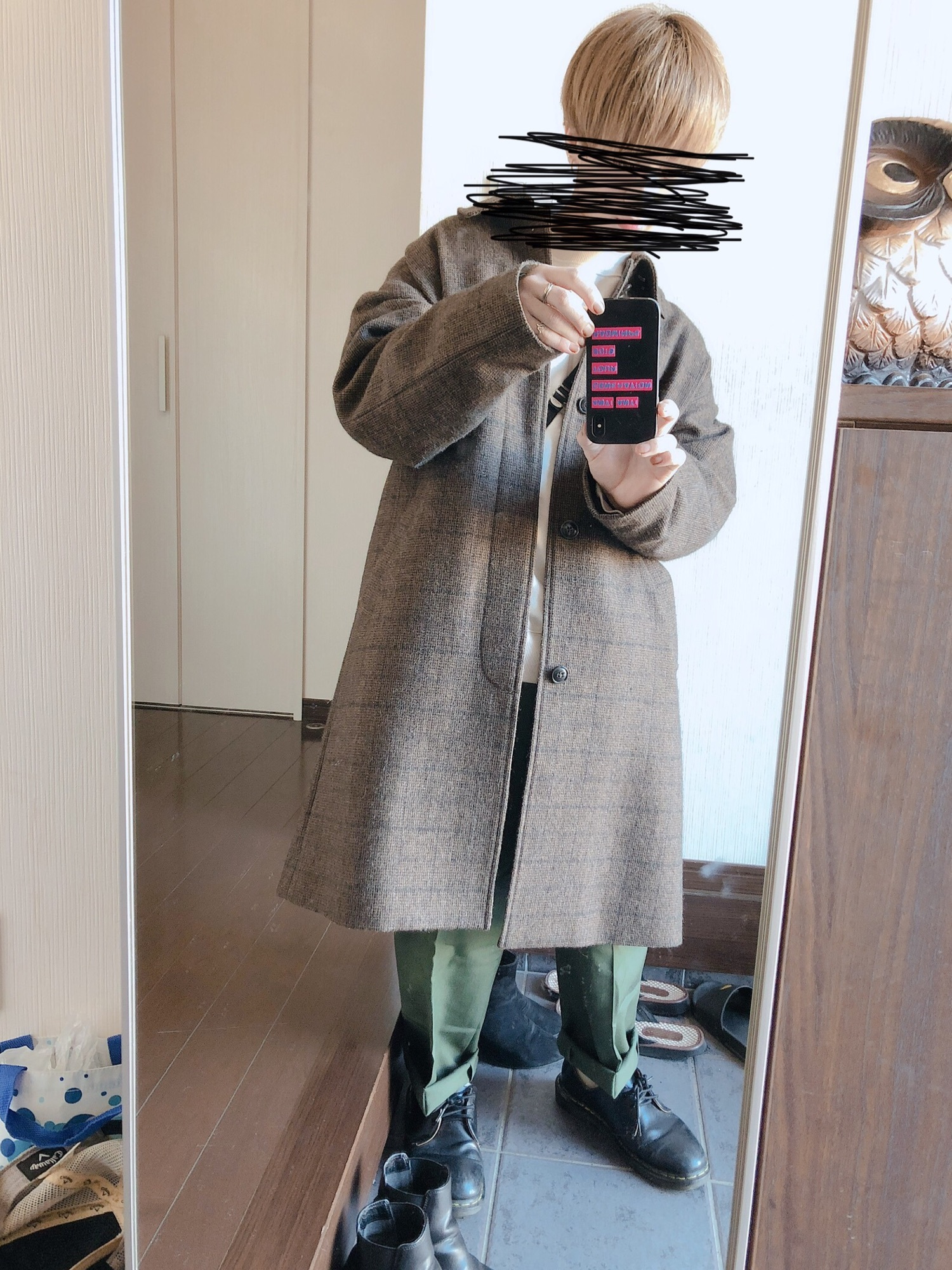 HARE（ハレ）の「【尾州ウール使用】ツイードチェックステンカラー