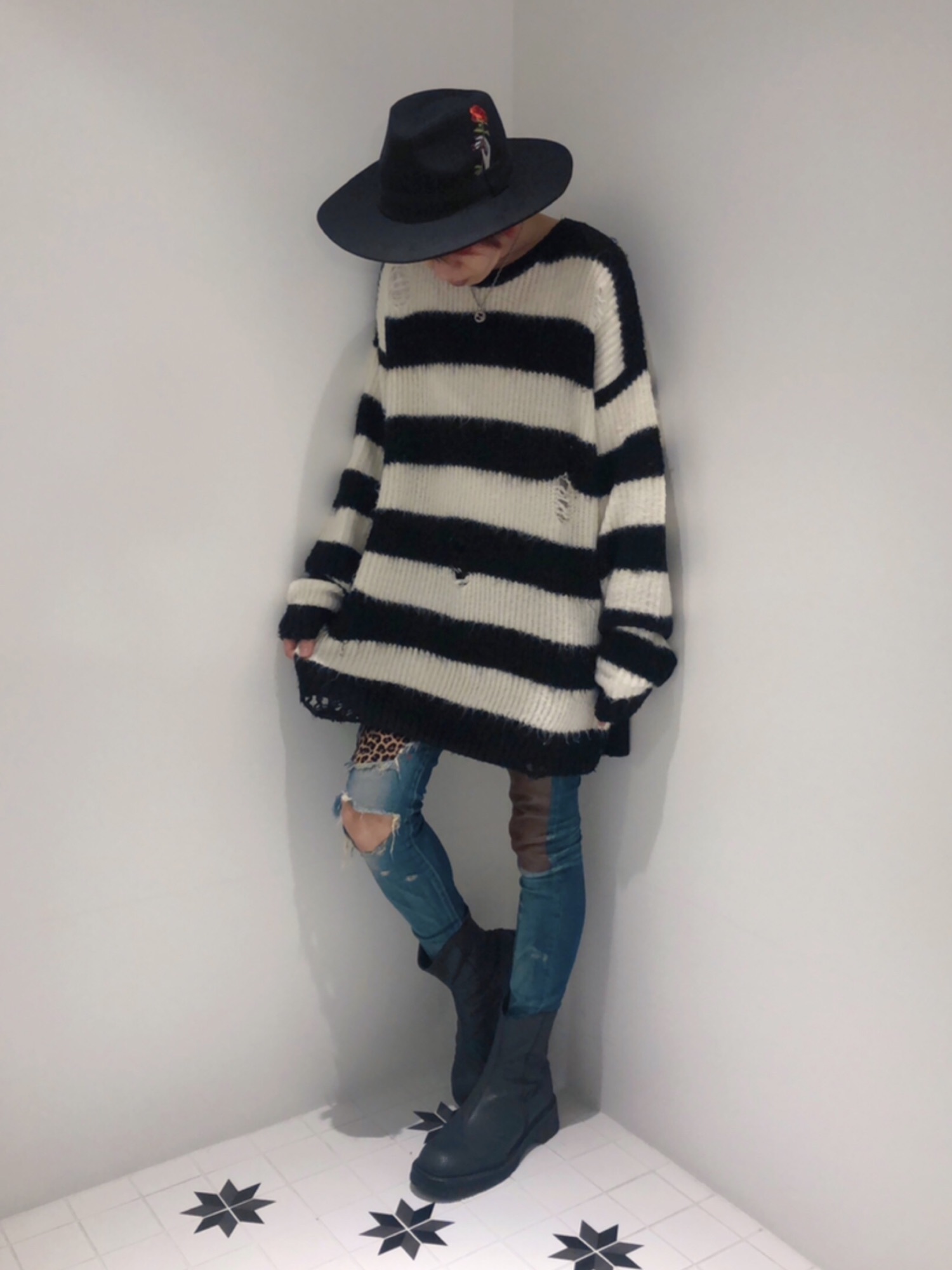 glamb（グラム）の「Slimane border knit（ニット/セーター）」 - WEAR