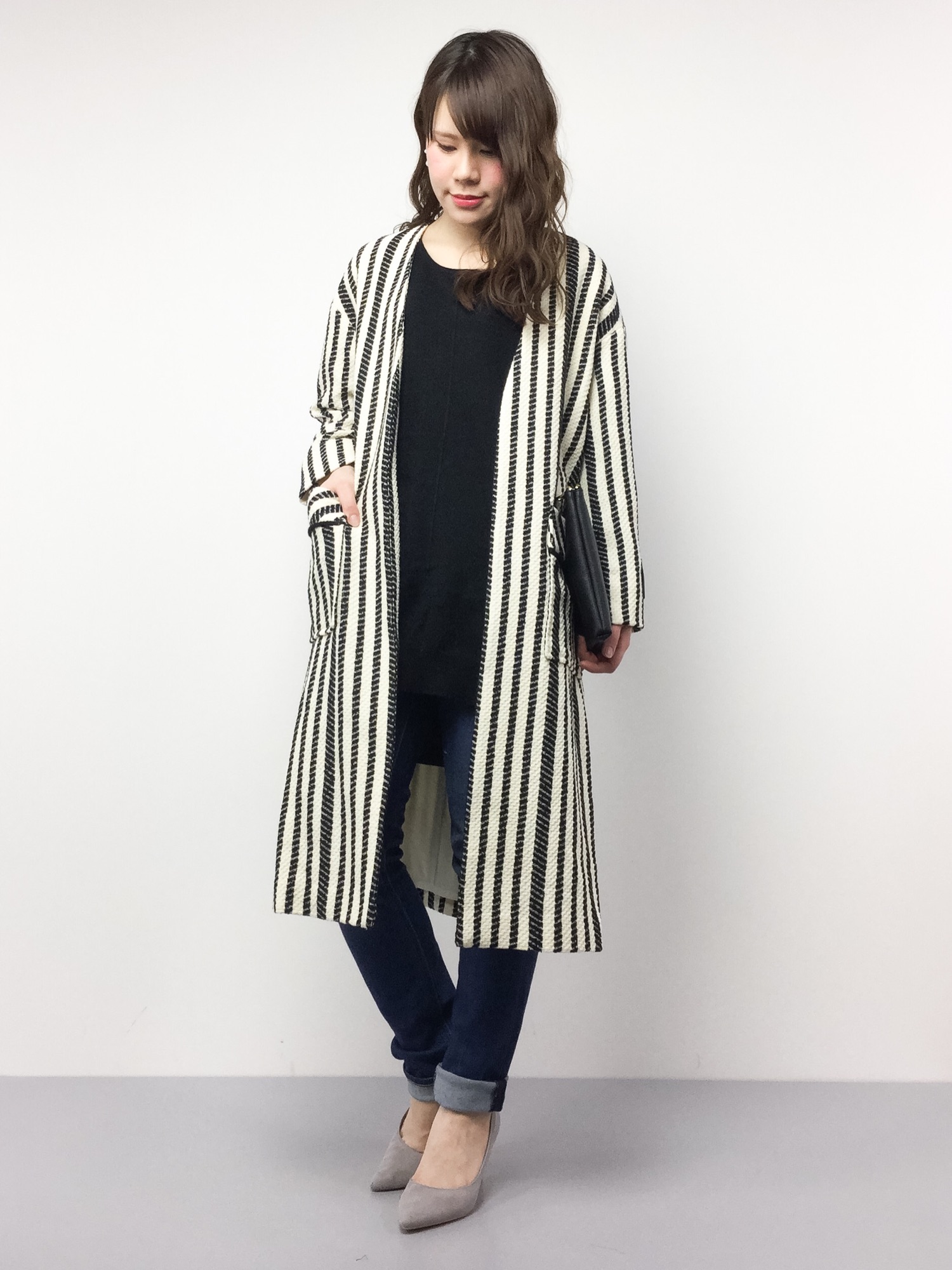 レディース アーバンリサーチ GIOLICA ツイード Vネックコート 
