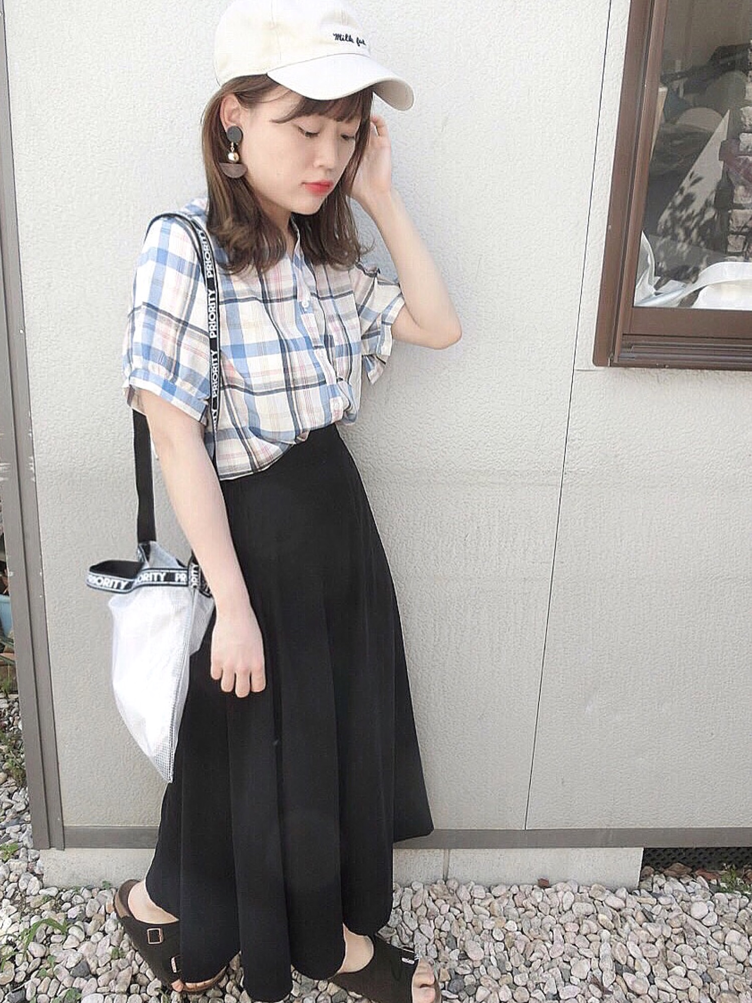 コヒナ☆ COHINA チェック柄台形ミニスカート　XS