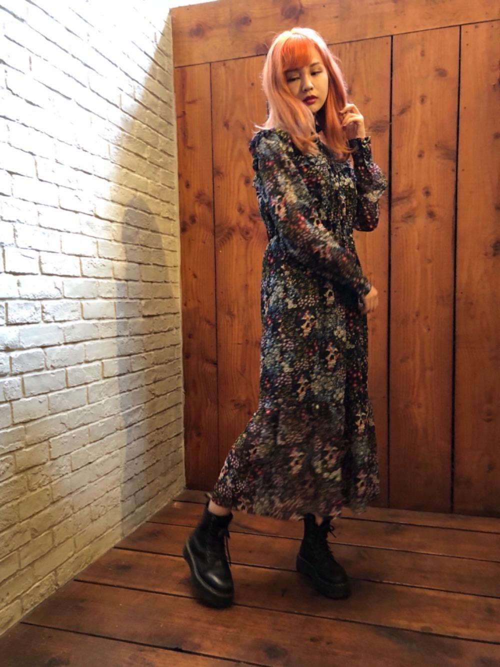 HYSTERIC GLAMOUR　GHOST FLOWER　総柄 ワンピース HYSTERIC GLAMOUR（ヒステリックグラマー）の「GHOST FLOWER総柄