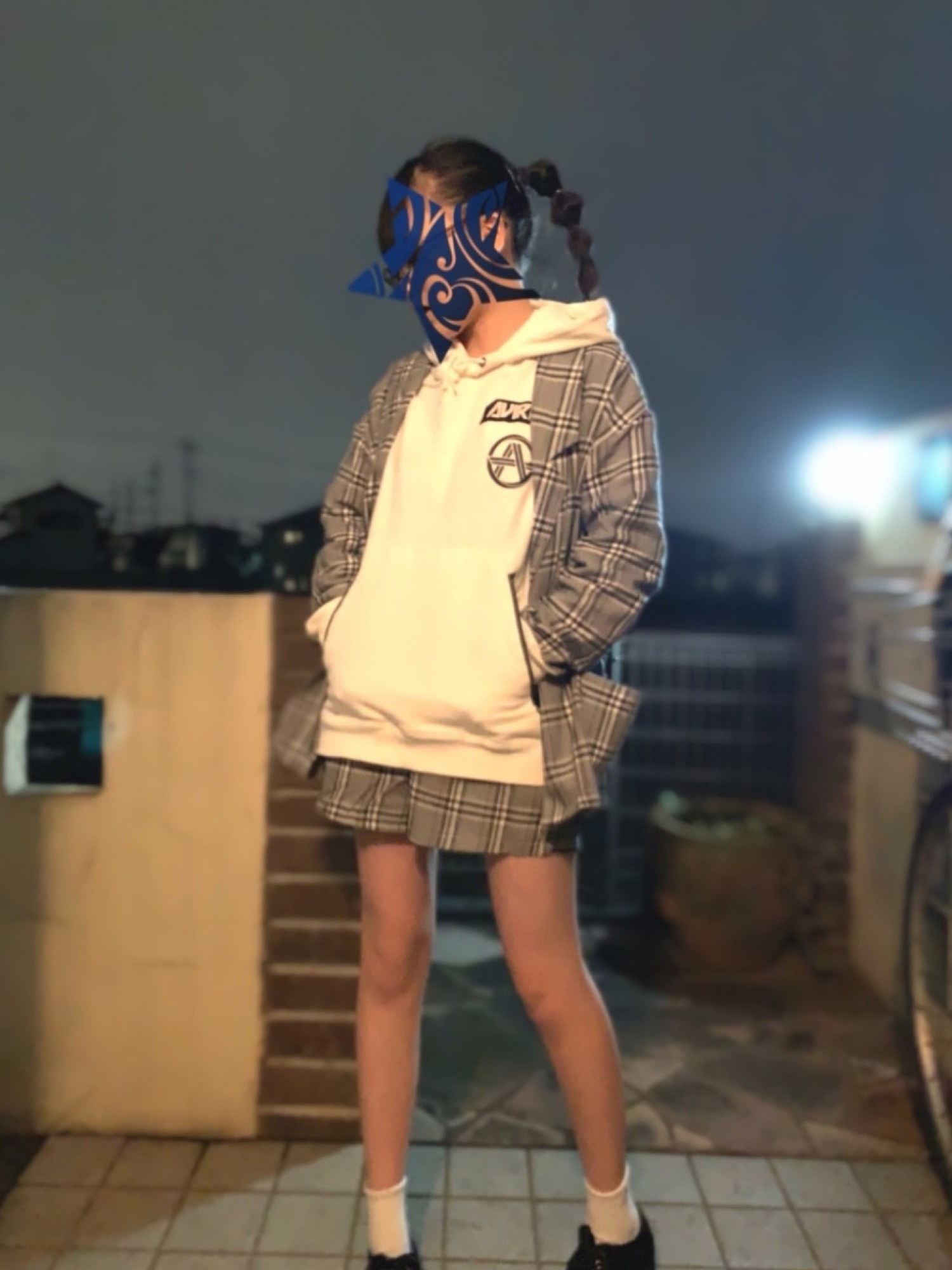チェック柄ジャケットXショートパンツセットアップを使った人気