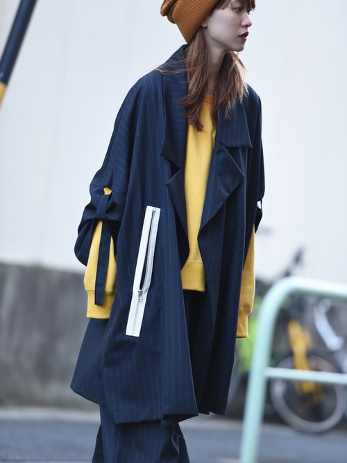 my beautiful landlet ピンストライプウール袖紐ワイドコート my beautiful landlet（マイビューティフルランドレット）の「My
