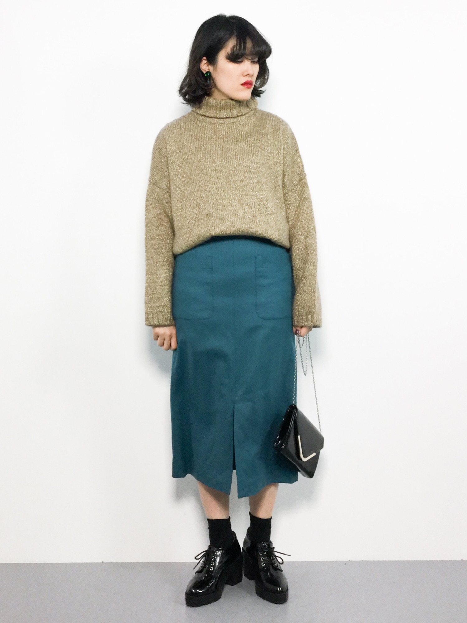 IENAイエナ超美品完売レア IGEA ラメBOXプルオーバーニット シルバー  