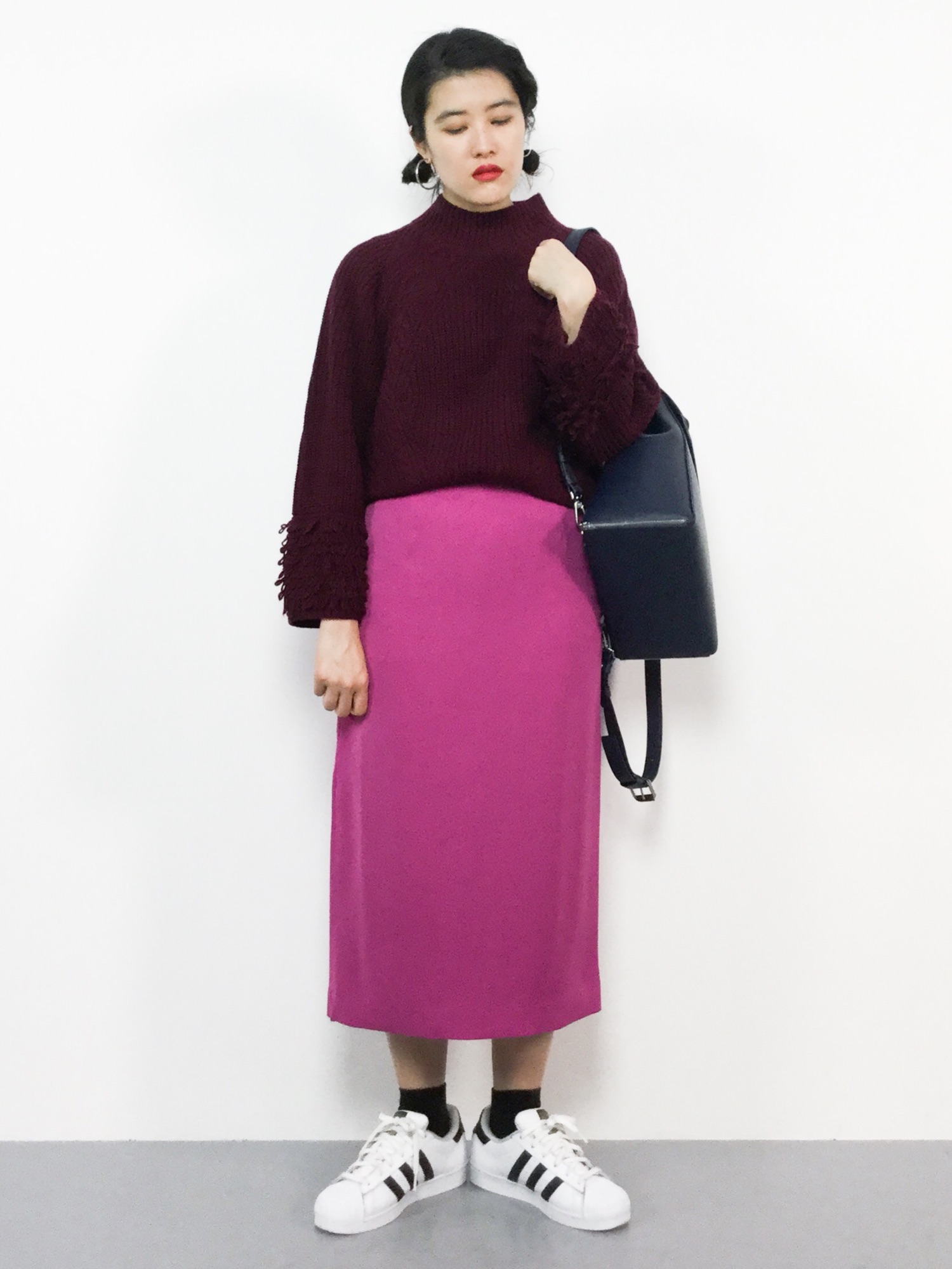 IENA（イエナ）の「ダブルフェイスサテンカラータイトスカート  