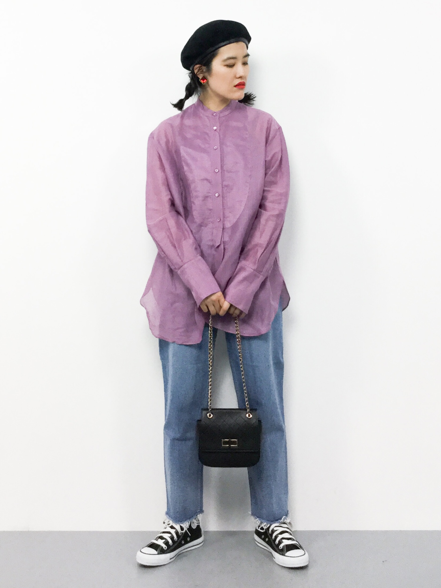 6（ロク）の「＜6(ROKU)SHEER STRIPE BIG SHIRT/シャツ（シャツ